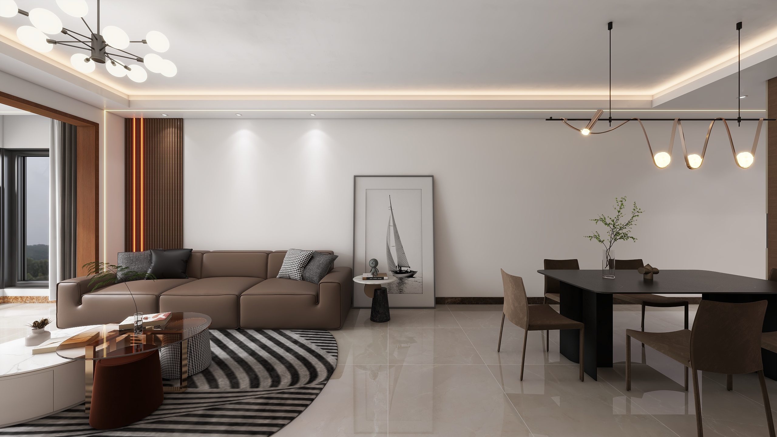 成爽-海南海口恒大美丽沙天宸（124平方现代简约四居室）装修效果图