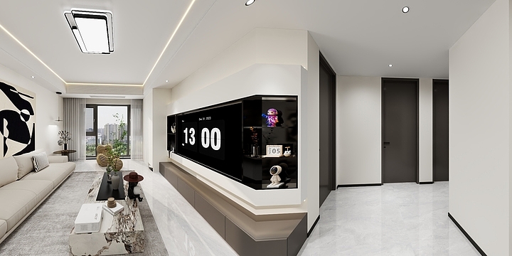 家装设计H-神州.南都18-2-1903黑白灰-装修设计方案