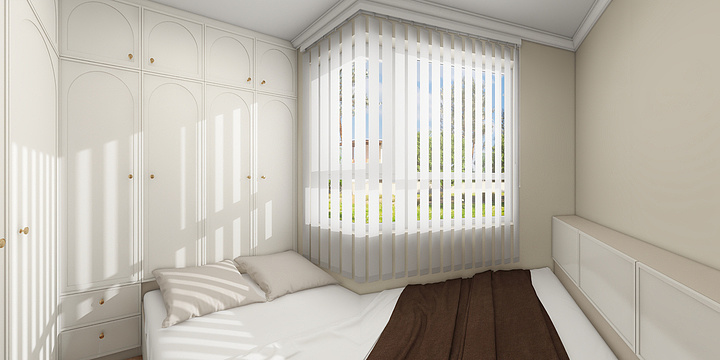 北京森浩装饰张雨-7.6.2期2居85平26-1-102-美式-次卧改榻榻米-装修设计方案