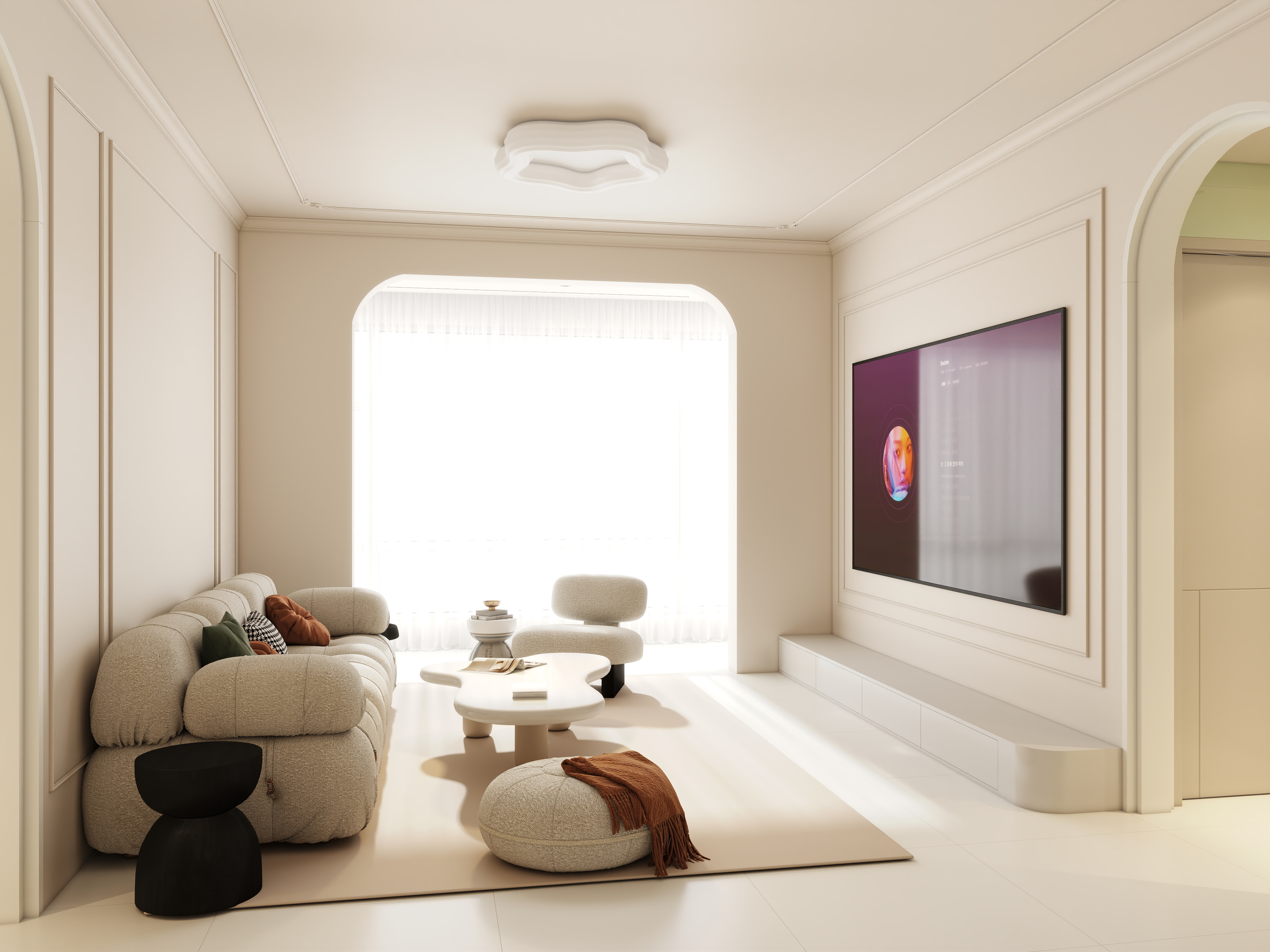 一栗设计工作室-99 平米的法式奶油风格美居-装修设计方案