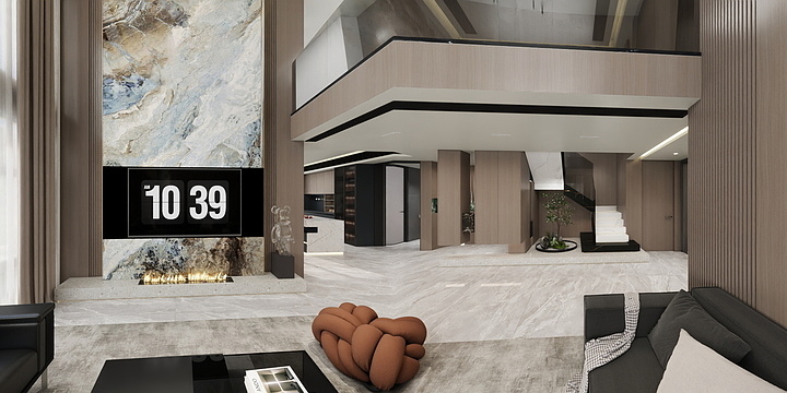 XB空间设计-二层轻意式轻奢别墅-装修设计方案