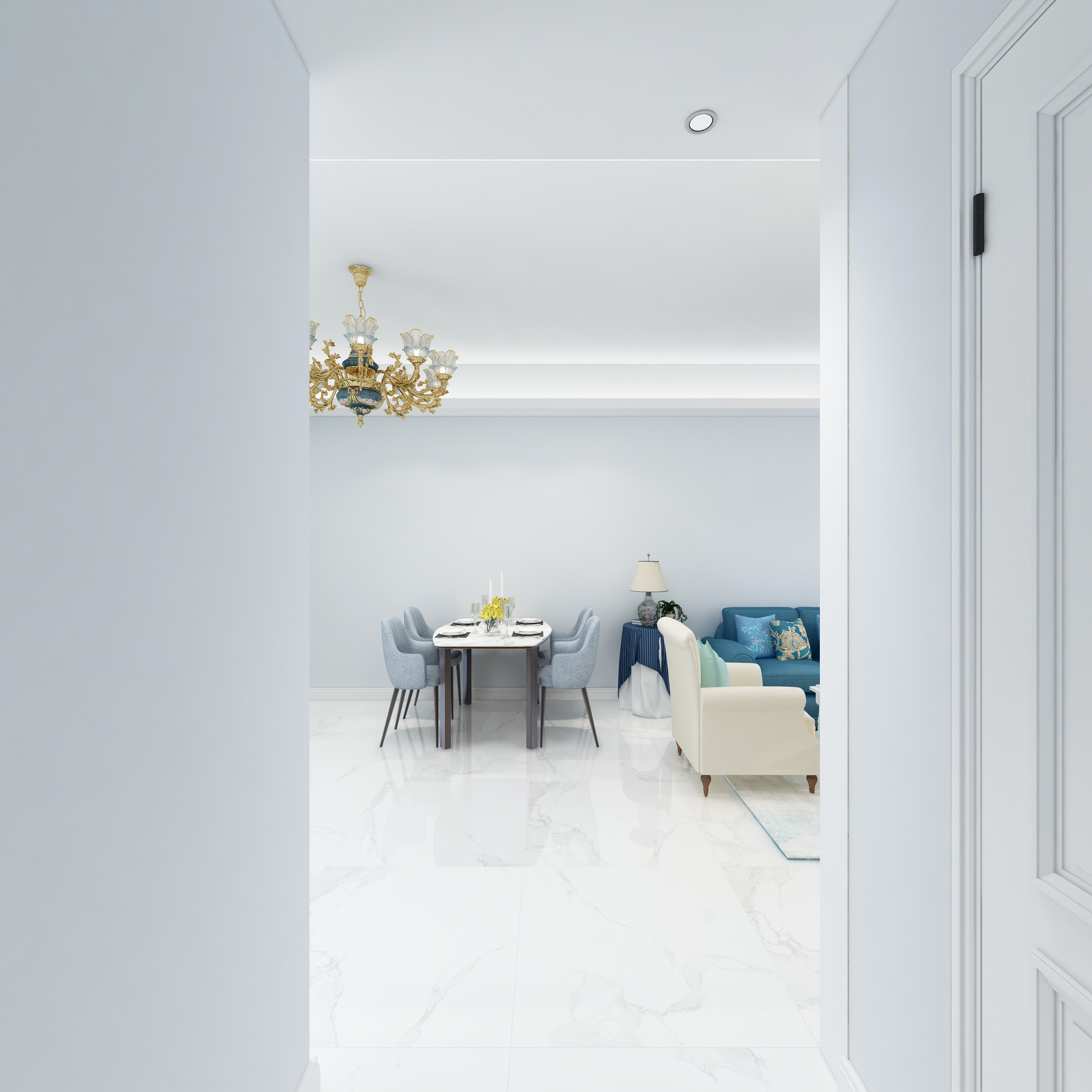 惠州装修找沫竹-惠州-水岸城珊瑚湾-海澜一层客餐厅装修效果图第4张