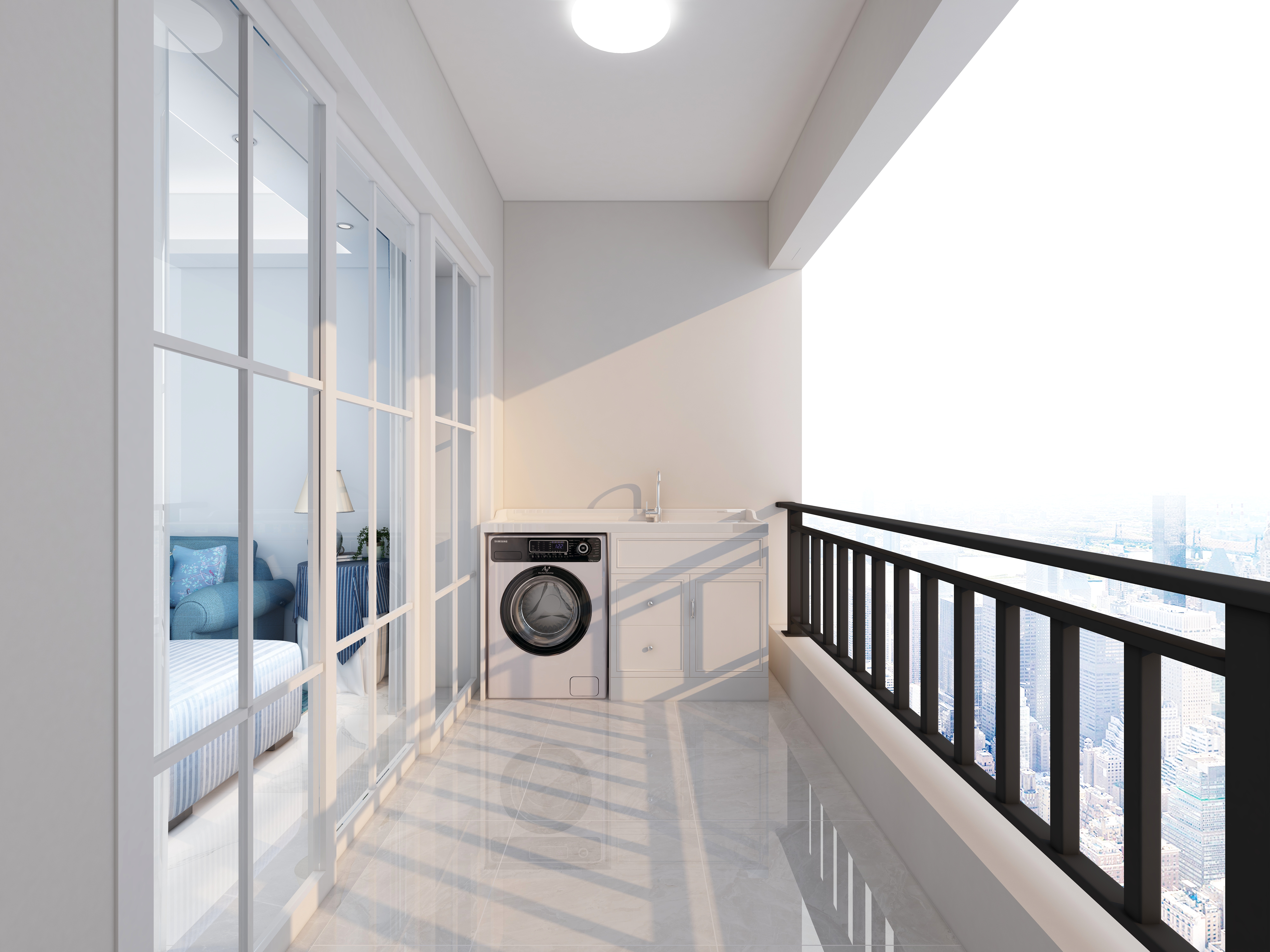 惠州装修找沫竹-惠州-水岸城珊瑚湾-海澜一层阳台装修效果图第2张