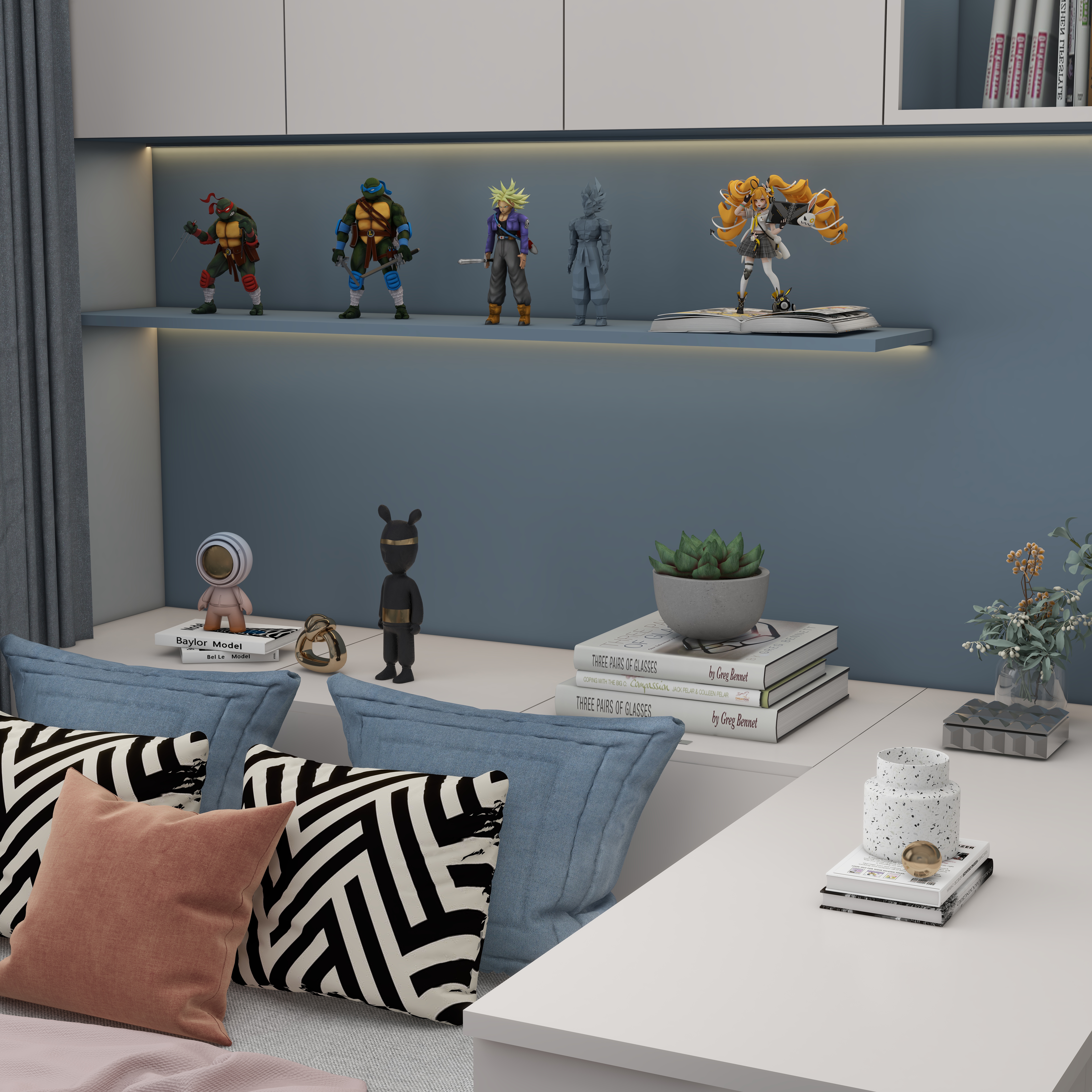 壹诺设计工作室-104㎡3室-现代简约装修效果图