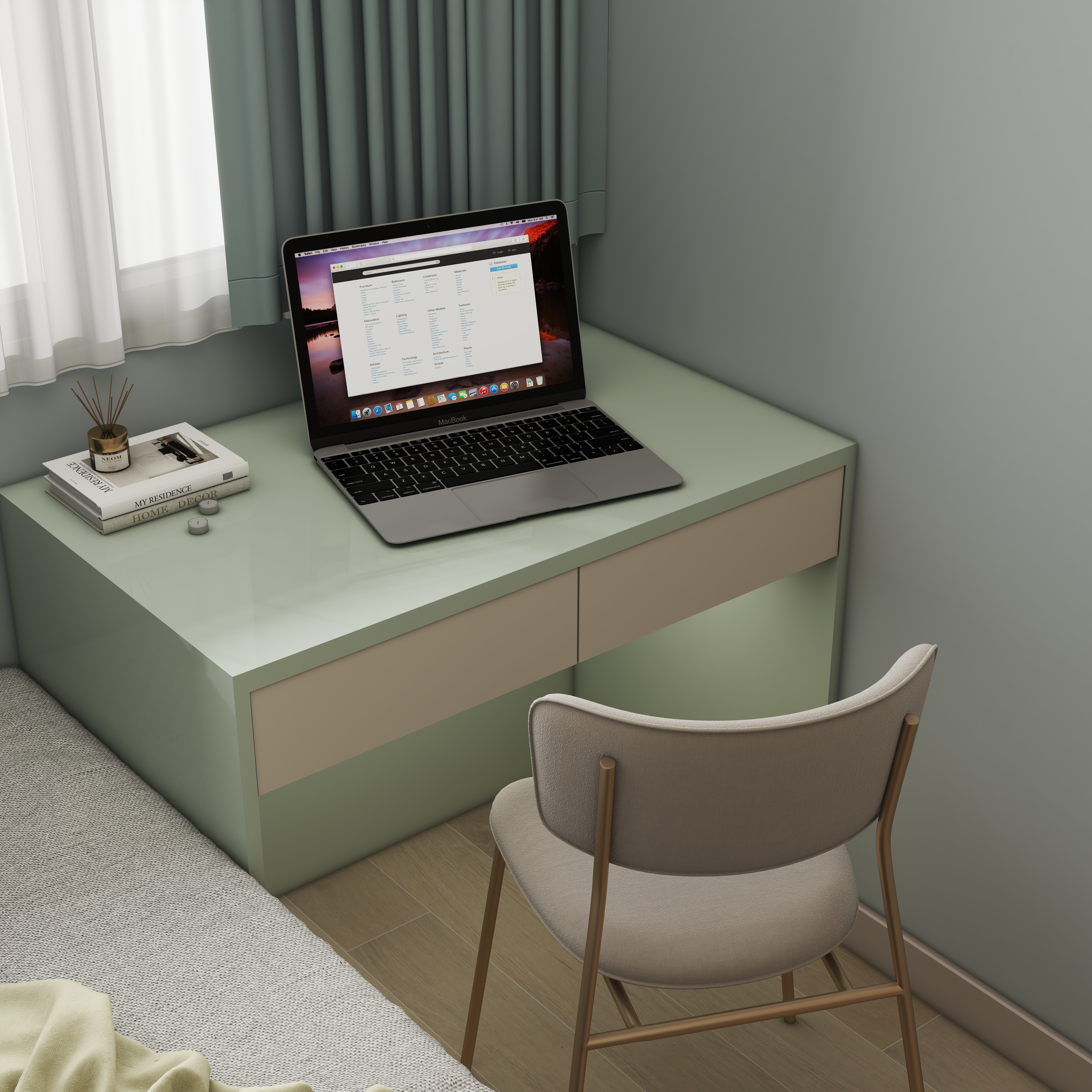 壹诺设计工作室-95㎡3室-原木风装修效果图