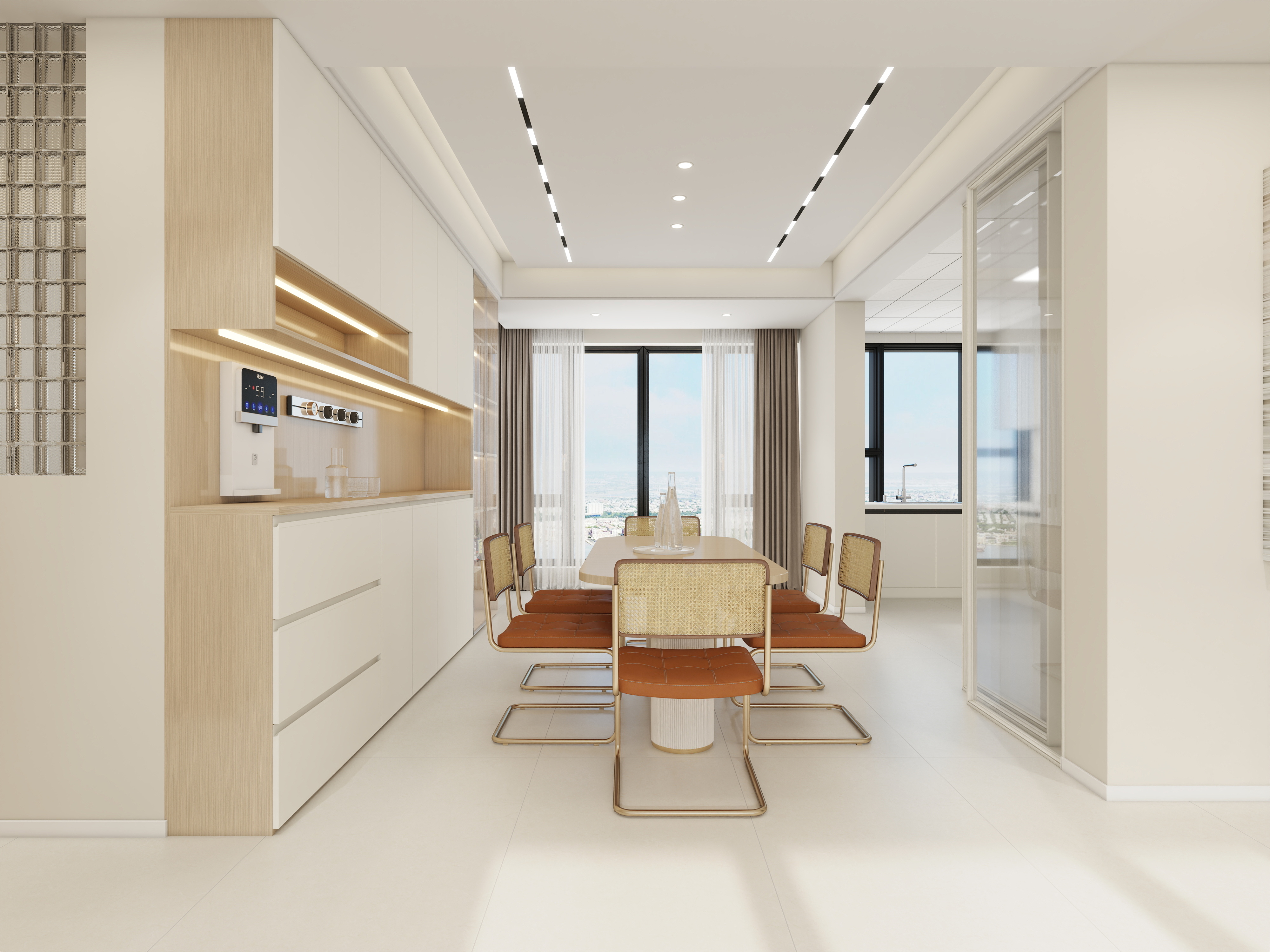 星空设计500-奶油原木风4室124㎡装修效果图