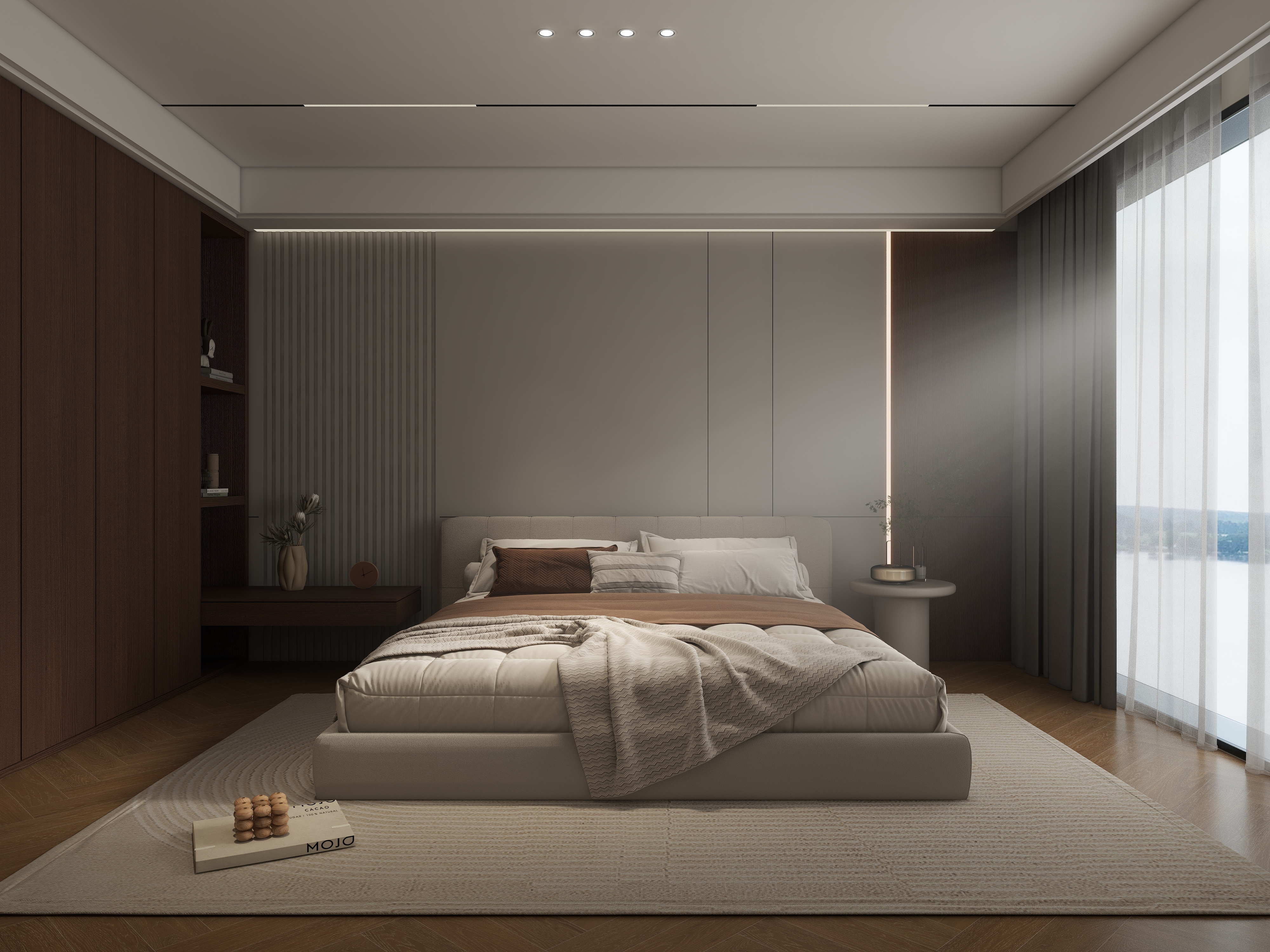 大金空调官方-150㎡三房两厅，打造雅致谧境轻奢风装修效果图