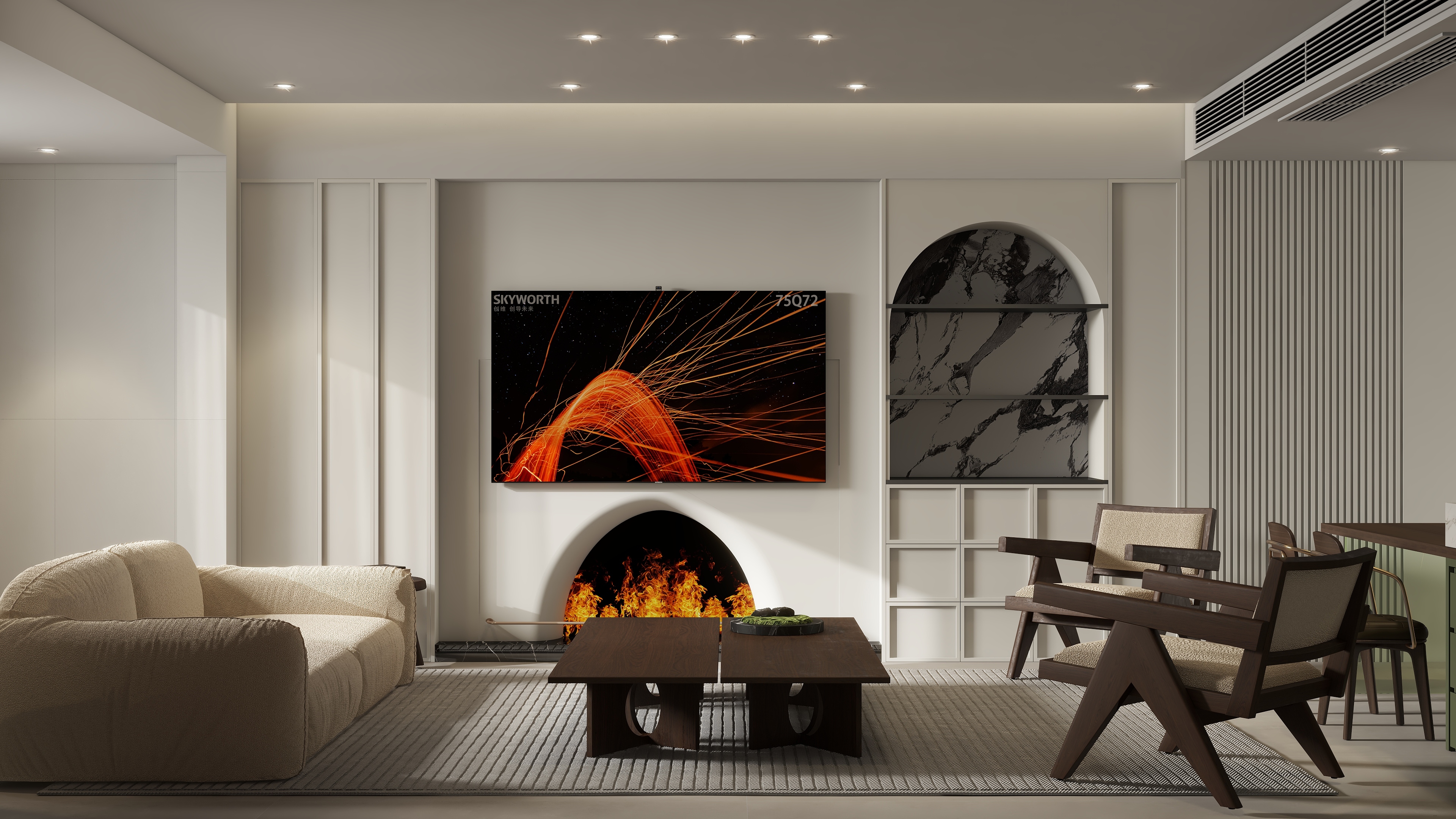 设计师珂源-泰华城H区侘寂129㎡3室装修效果图