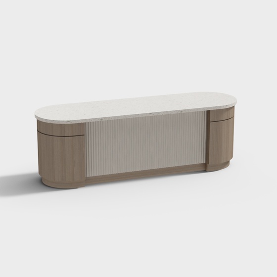 Stylish Beige Modern Island Stage 3D Model for Functional Use