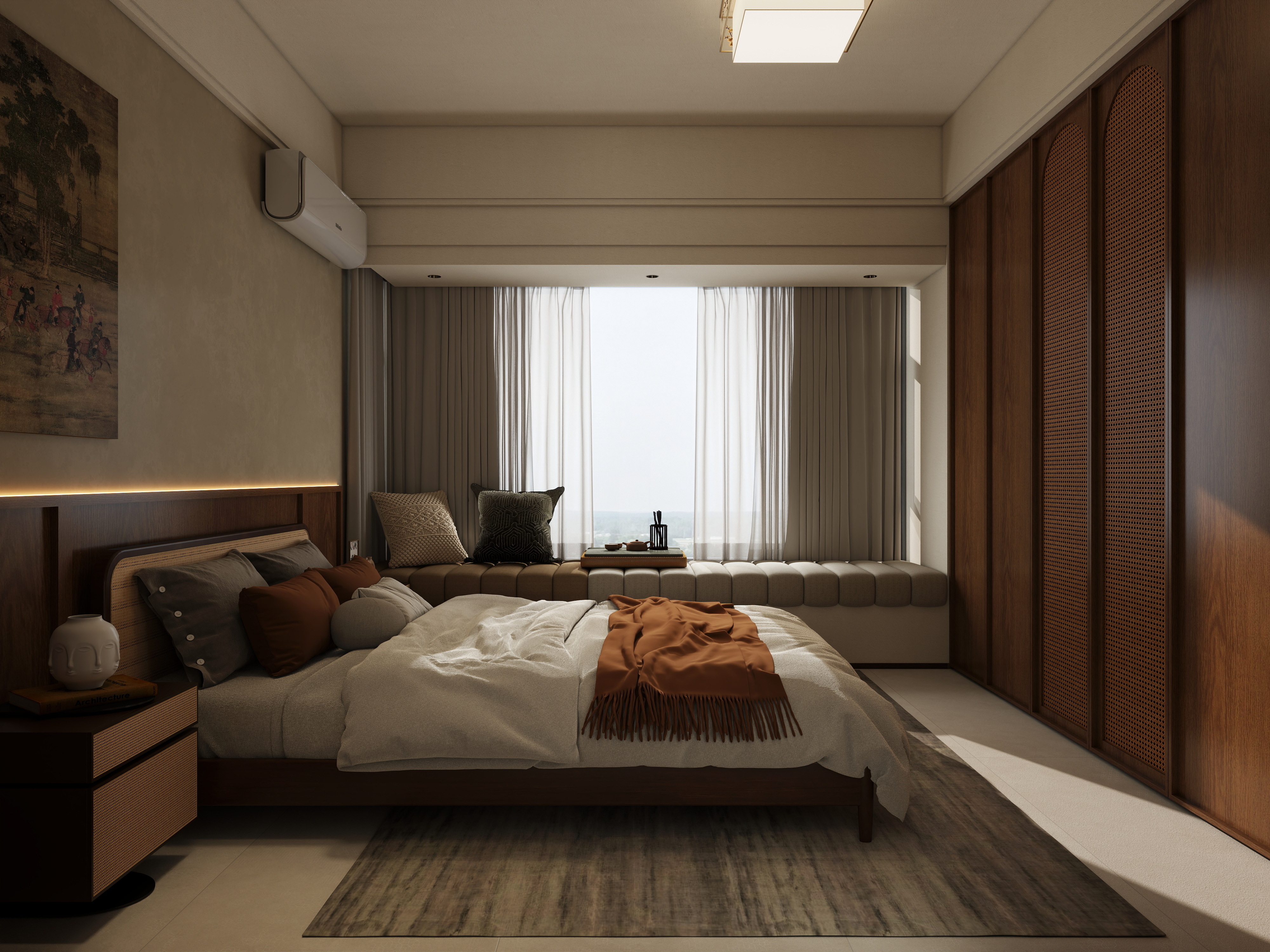 张煜强煜境设计-123平米宋氏美学简约中式四房装修效果图