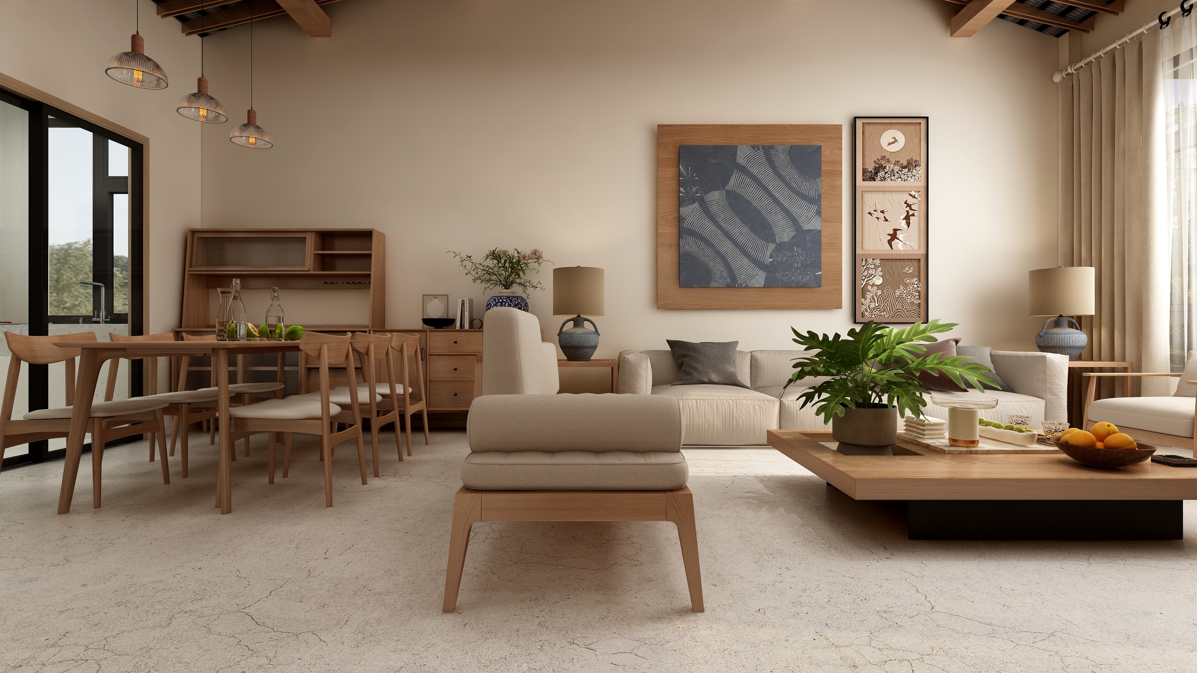 至简名设-文稳康-《常德自建》100平原木现代|三居室装修效果图