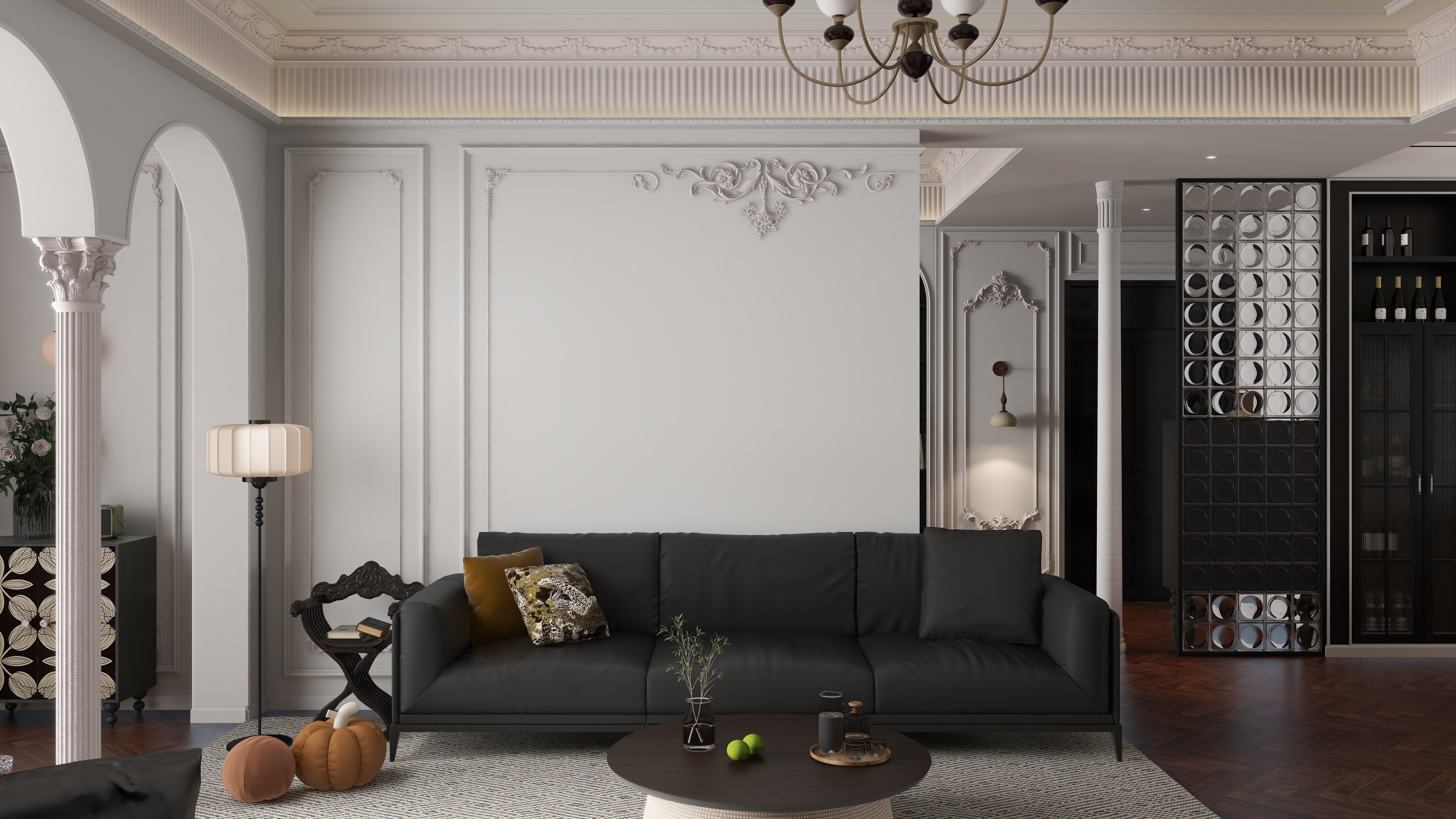 仲照平-法式客餐厅-装修设计方案