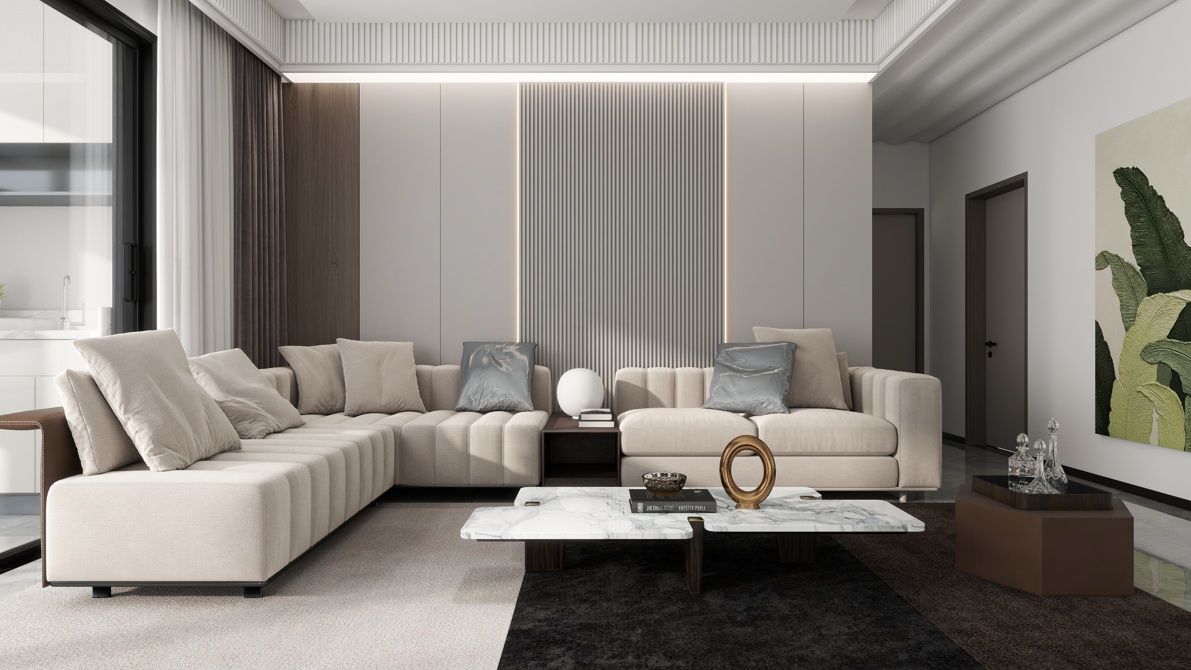 AkuYa-庄和书香半山和院现代简约135㎡2室-装修设计方案