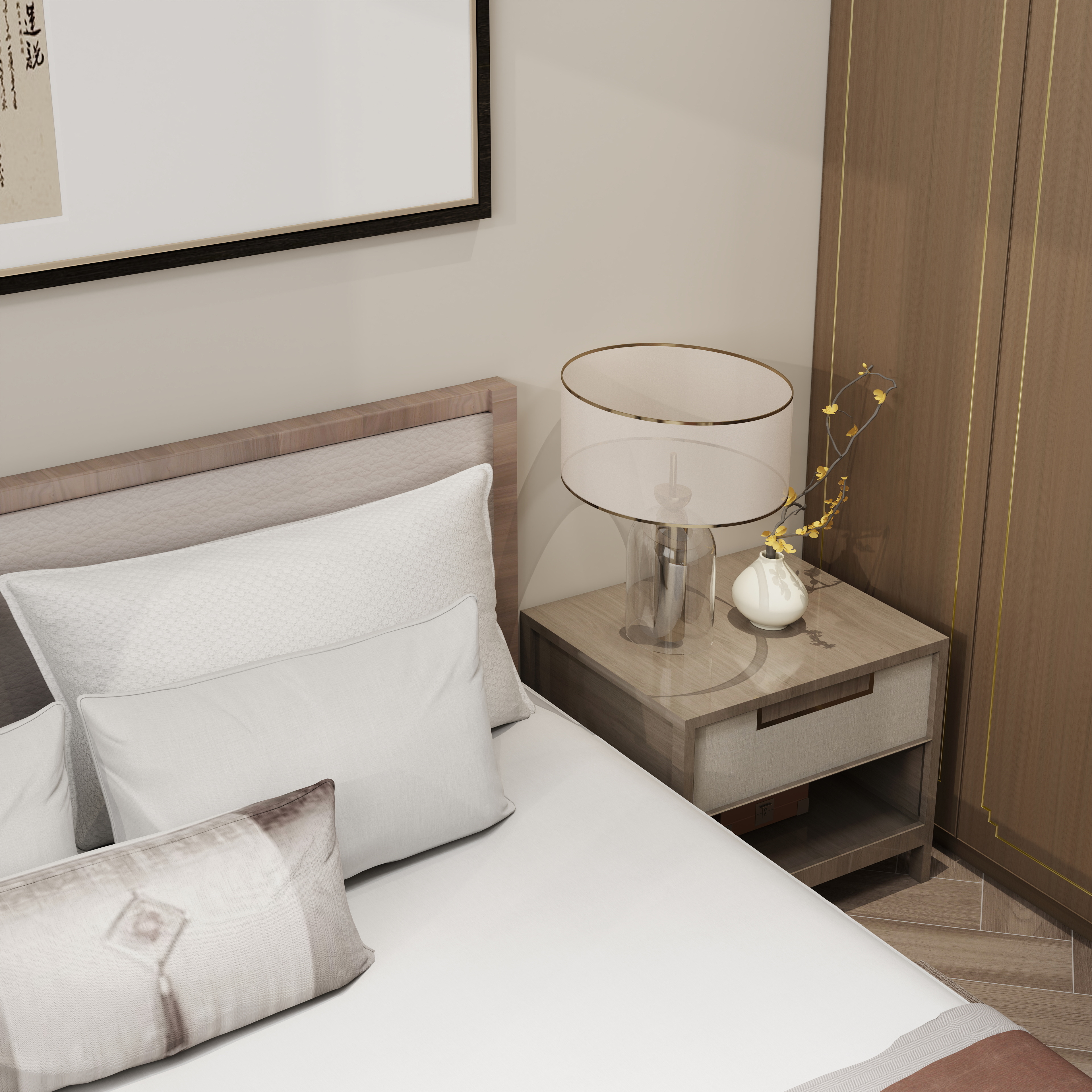 壹诺设计工作室-119㎡4室-新中式装修效果图