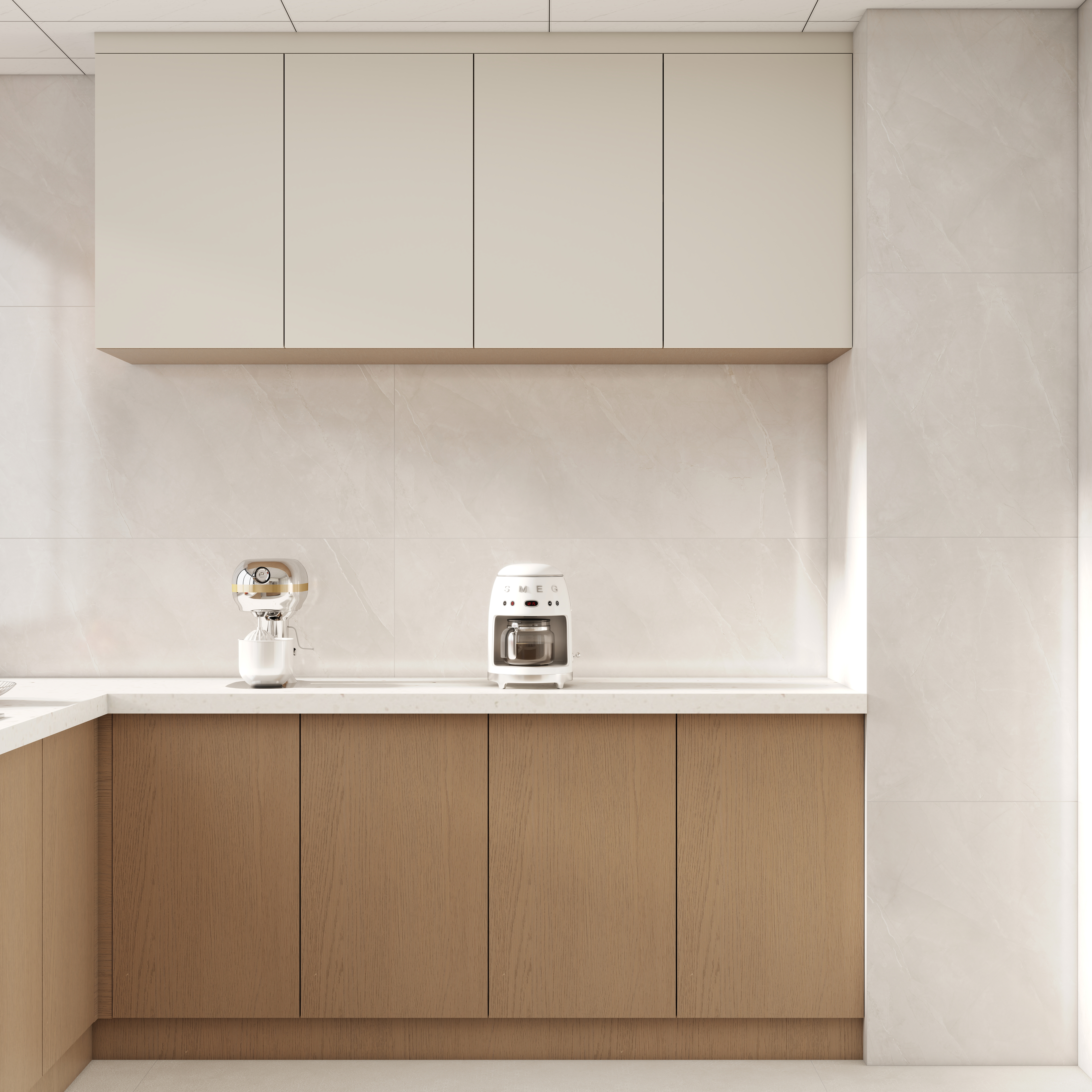 壹诺设计工作室-115㎡3室-奶油风装修效果图