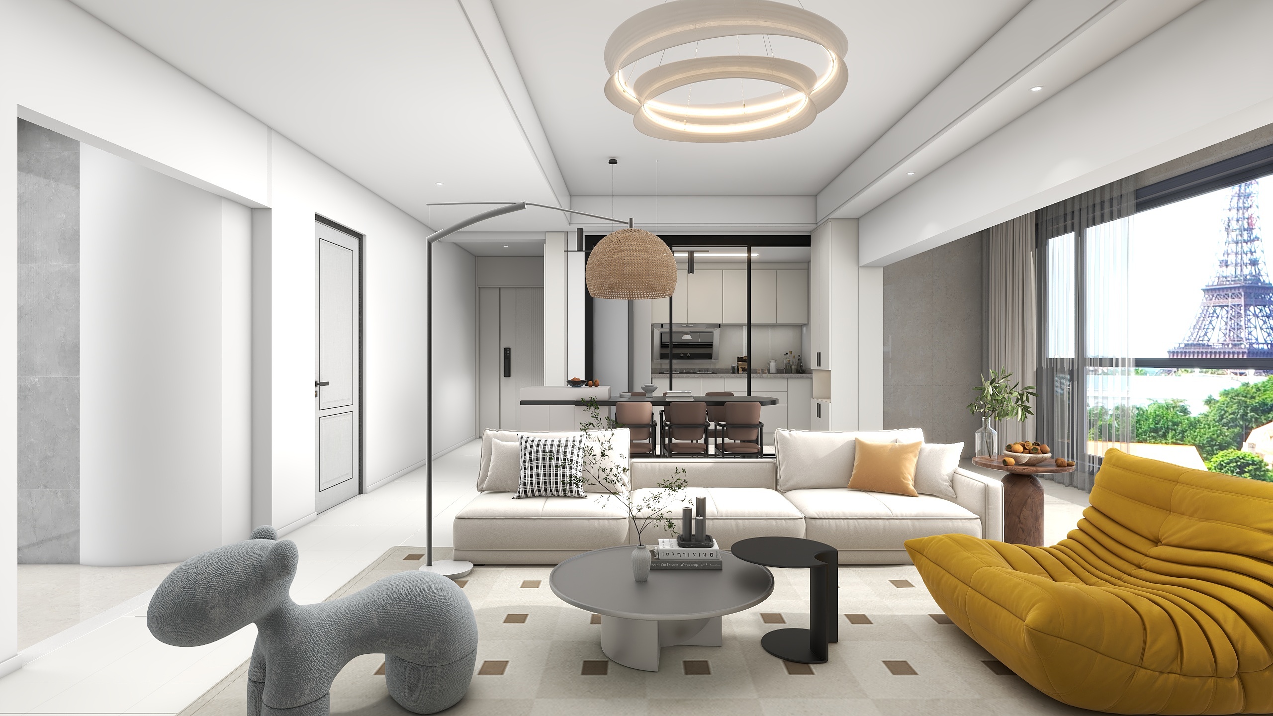 橙皮七七-120平米奶油风-装修设计方案