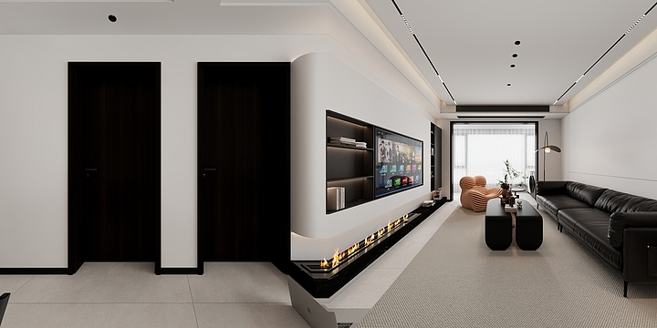 卡诺亚设计师郑山-万人社区 -黑白极简-装修设计方案