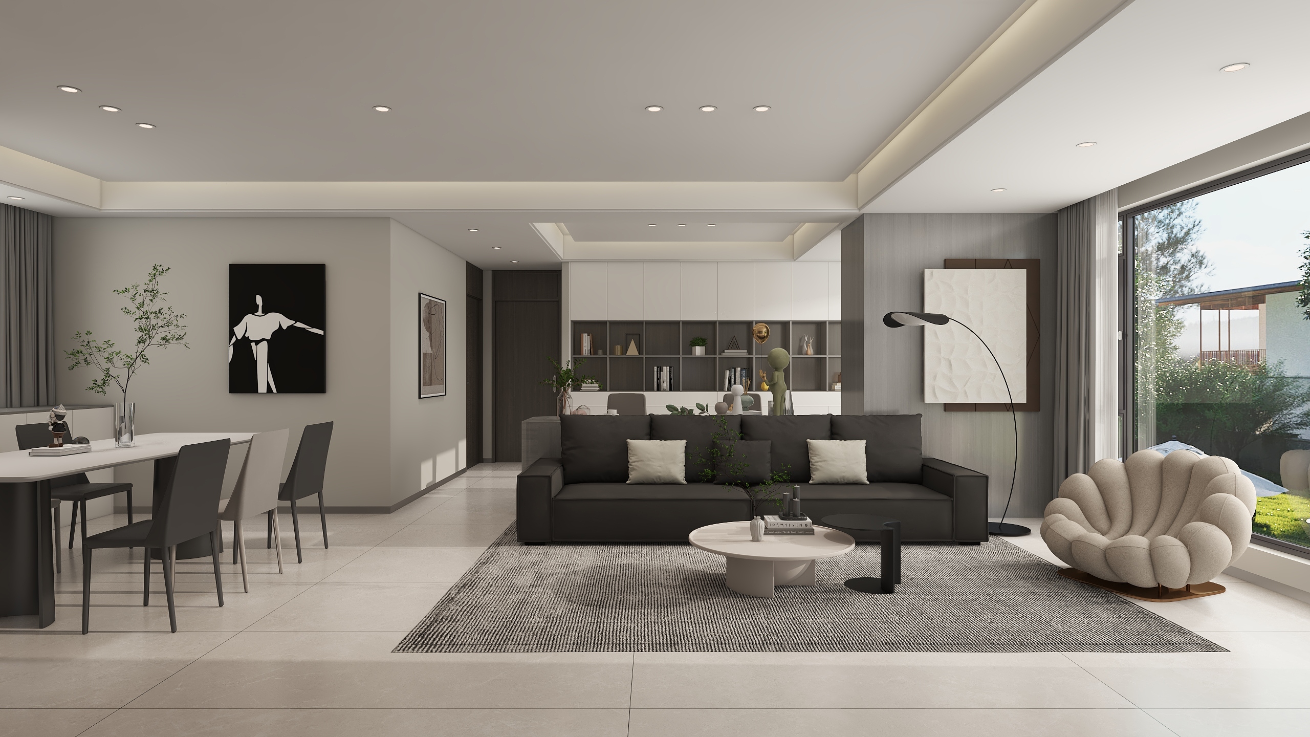 k003-7月22日对小图，家装，酷家乐，现代黑白灰，8个全景-装修设计方案