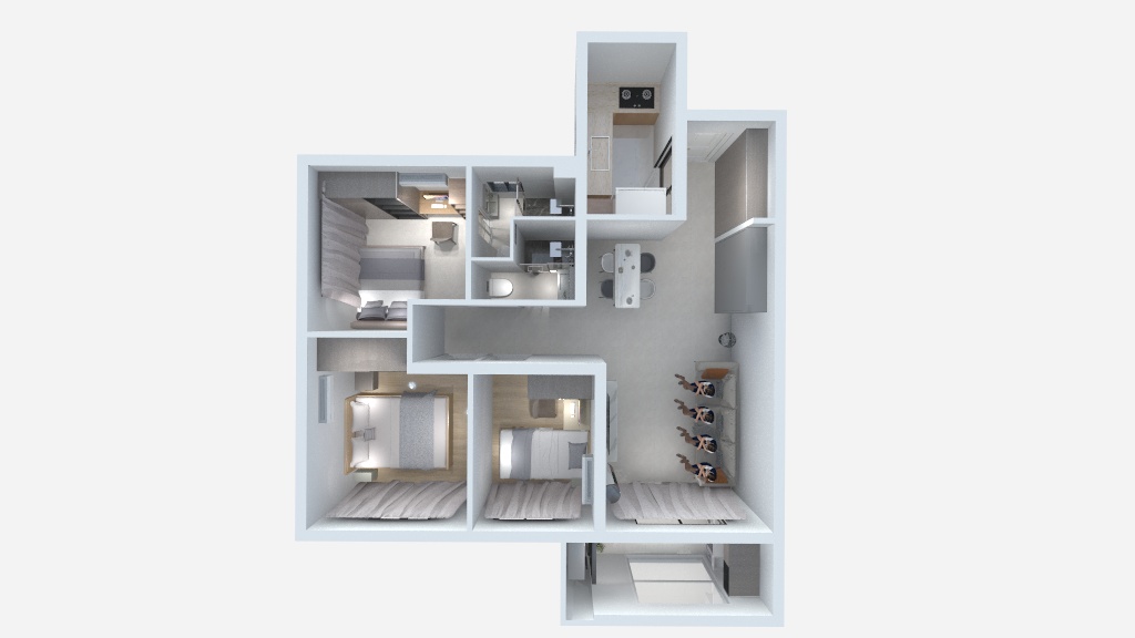 LZR-龙湖盛天 景粼天著 3栋 06户型 三房两卫思路-5-装修设计方案