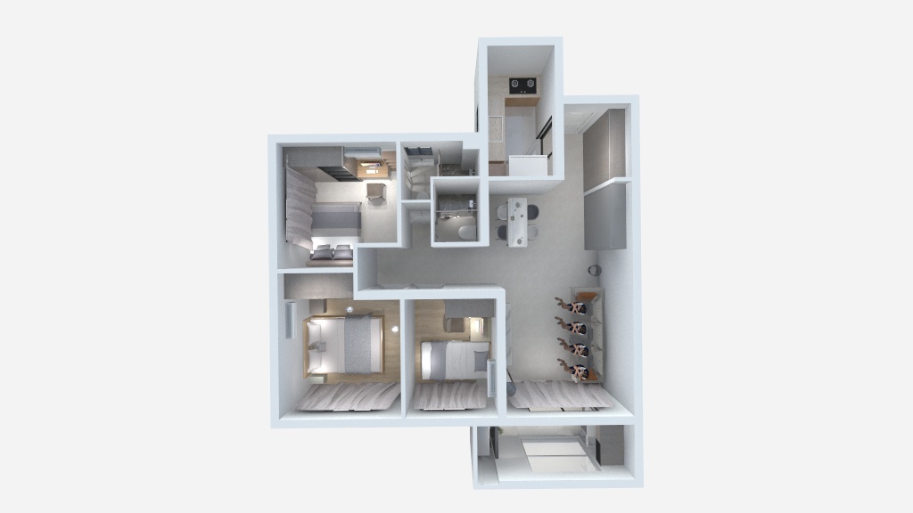 LZR-龙湖盛天 景粼天著 3栋 06户型 三房两卫思路-1-装修设计方案