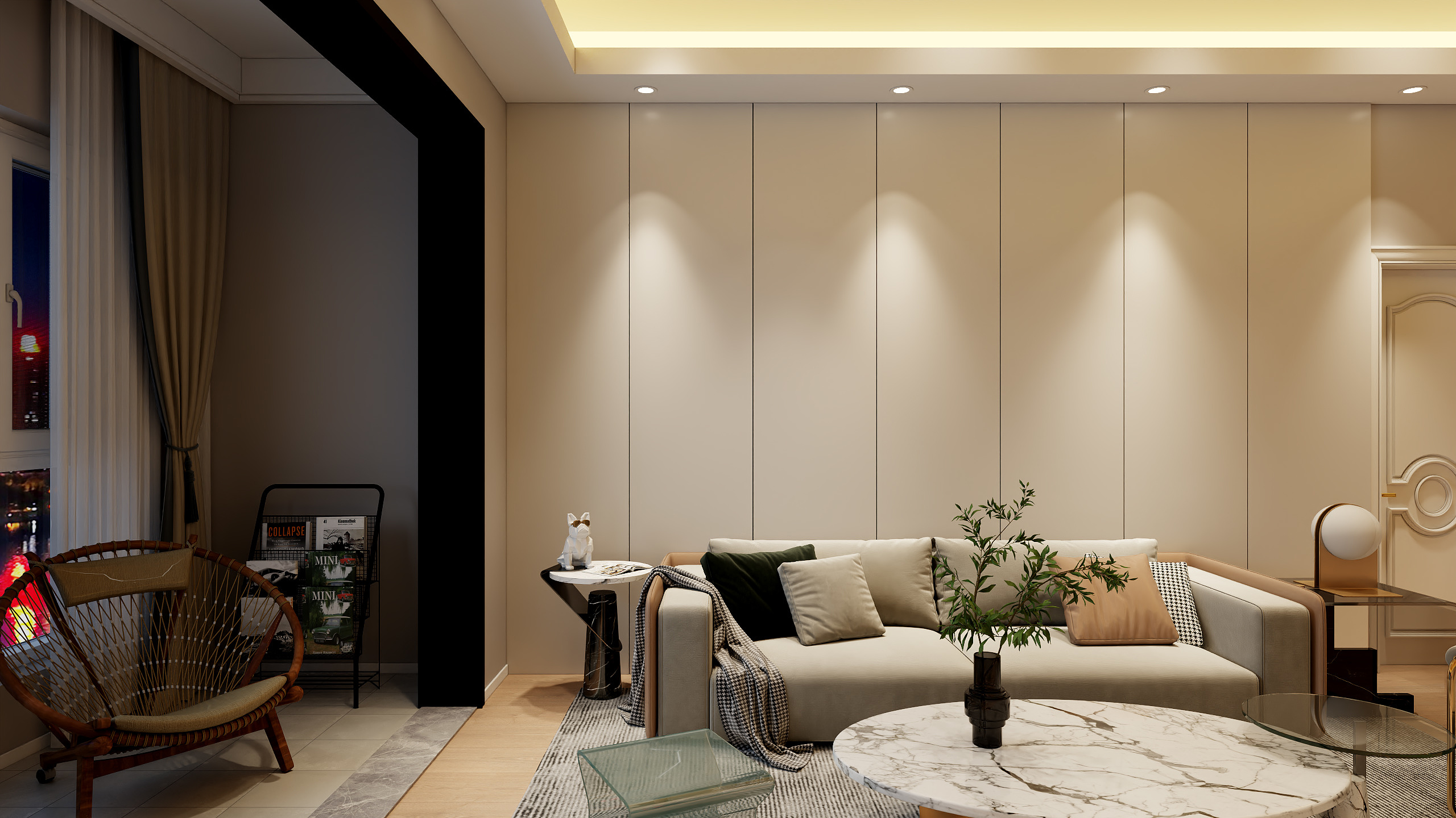 門吉-玉台城市花园单客厅效果-装修设计方案