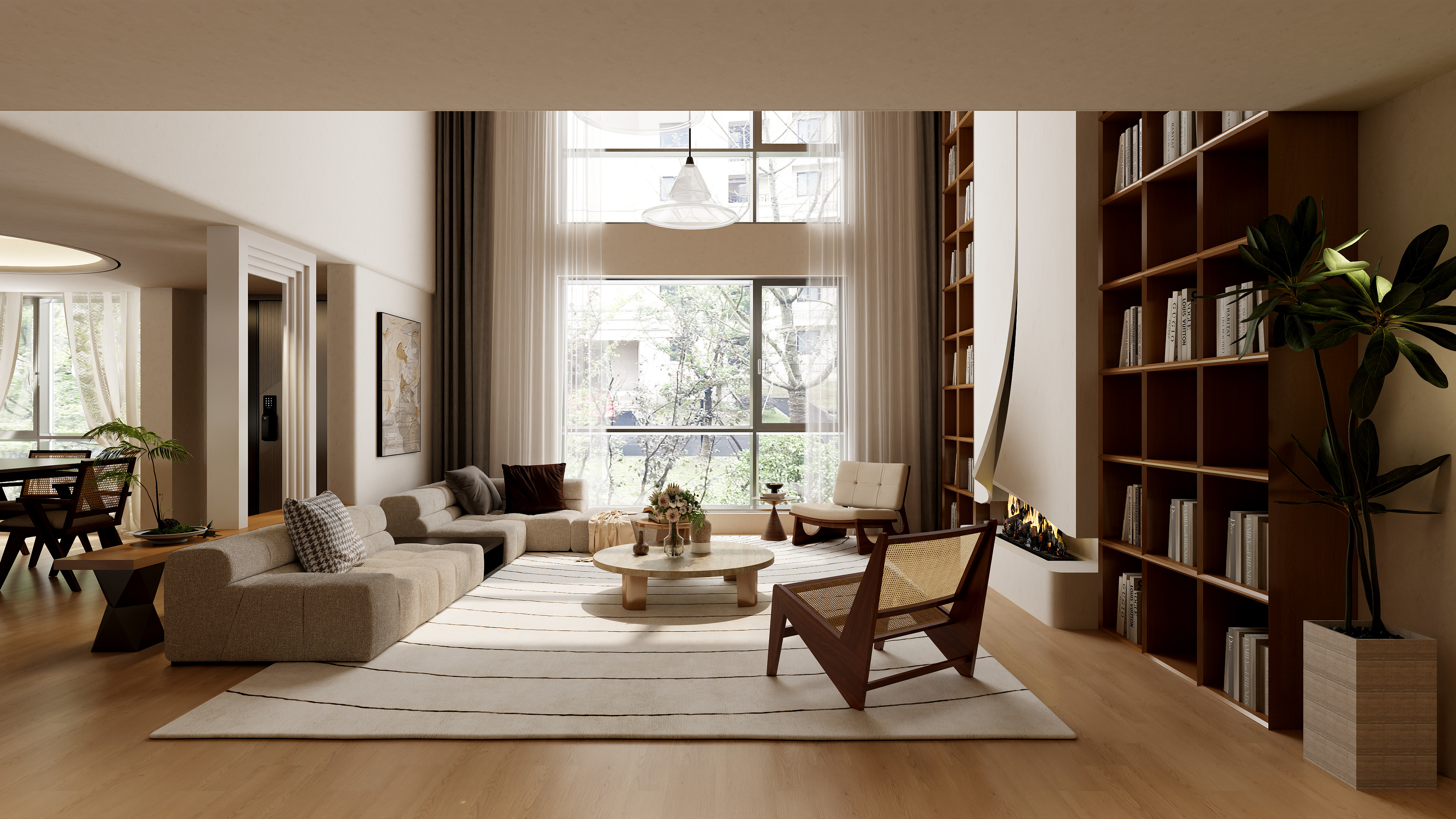 孙有权-『夭桃秾李』172平丨混搭田园挑空别墅-装修设计方案