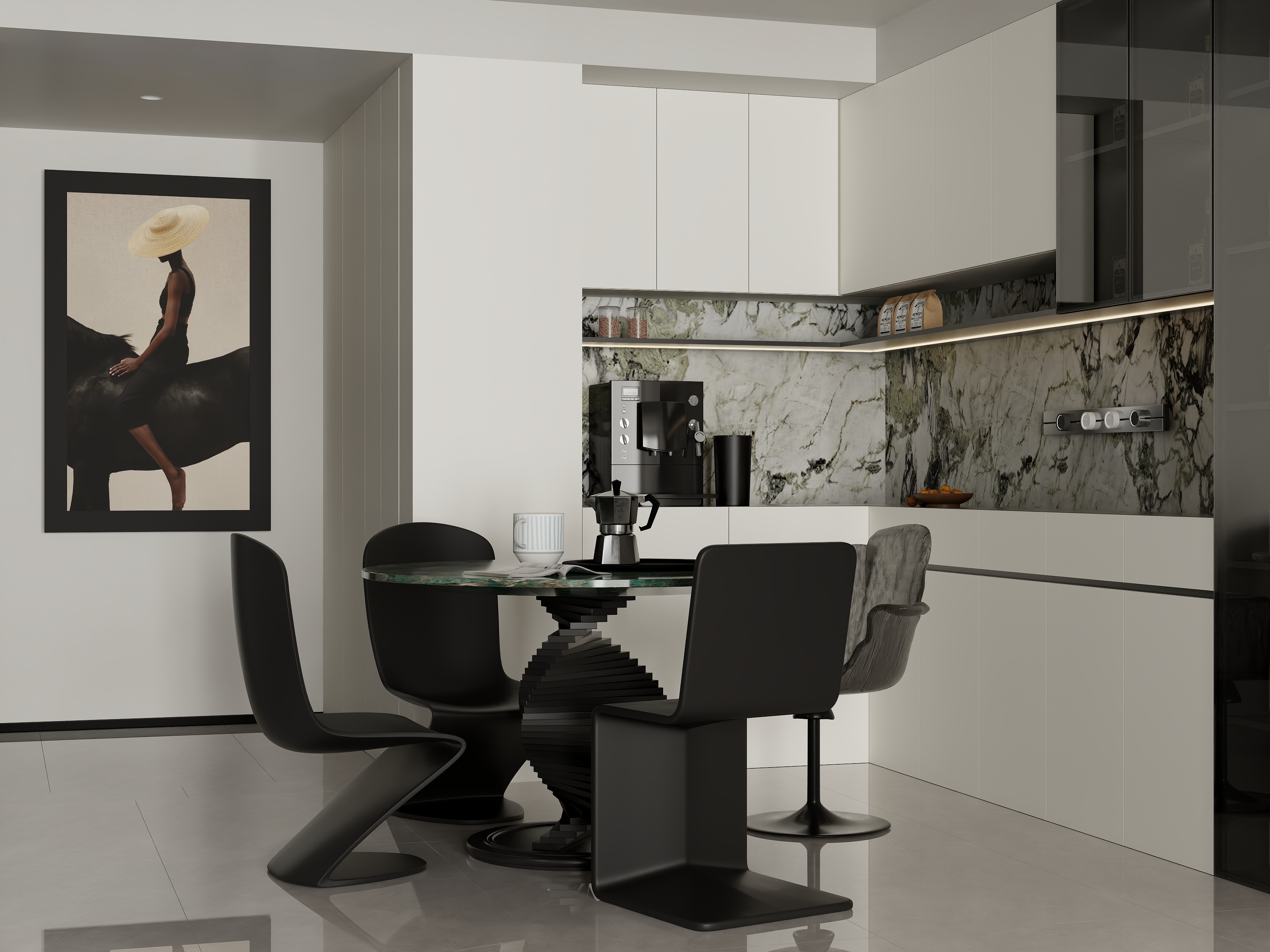 114㎡极简意式4室-装修设计方案