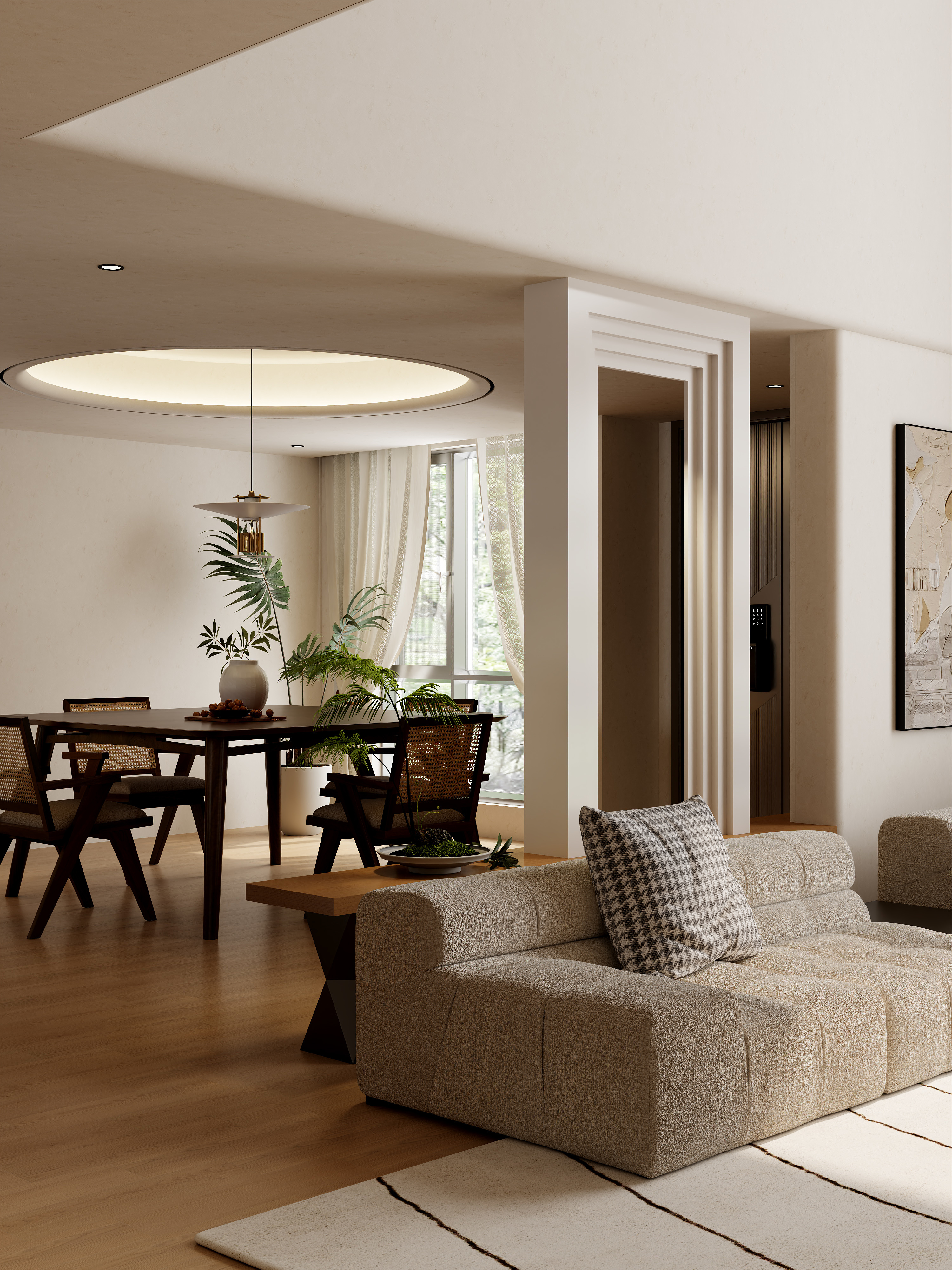 孙有权-『夭桃秾李』172平丨混搭田园挑空别墅装修效果图