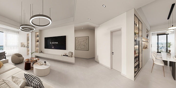 室内装饰-设计-谢-现代简约134㎡3室-装修设计方案