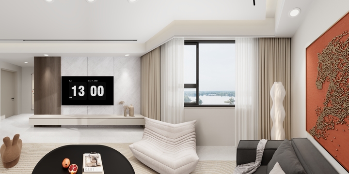 西峡曲美nZIy-老车站4层自建房三楼拉平吊顶最终-装修设计方案