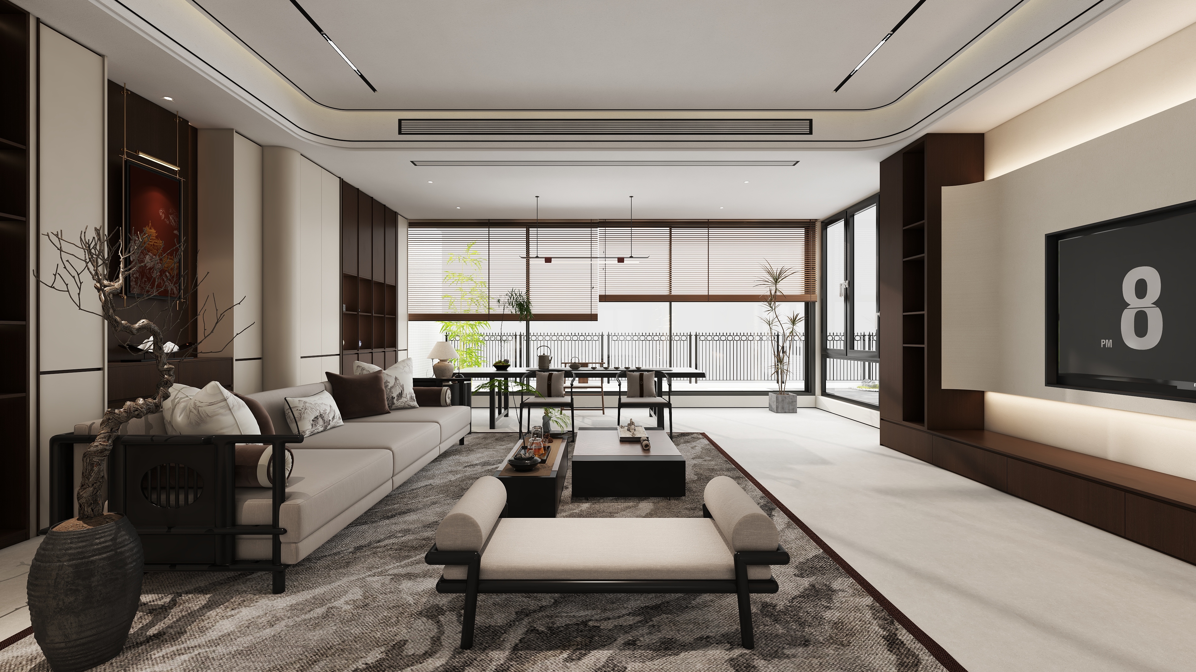 百艺空间装饰-179平方新中式风格-装修设计方案