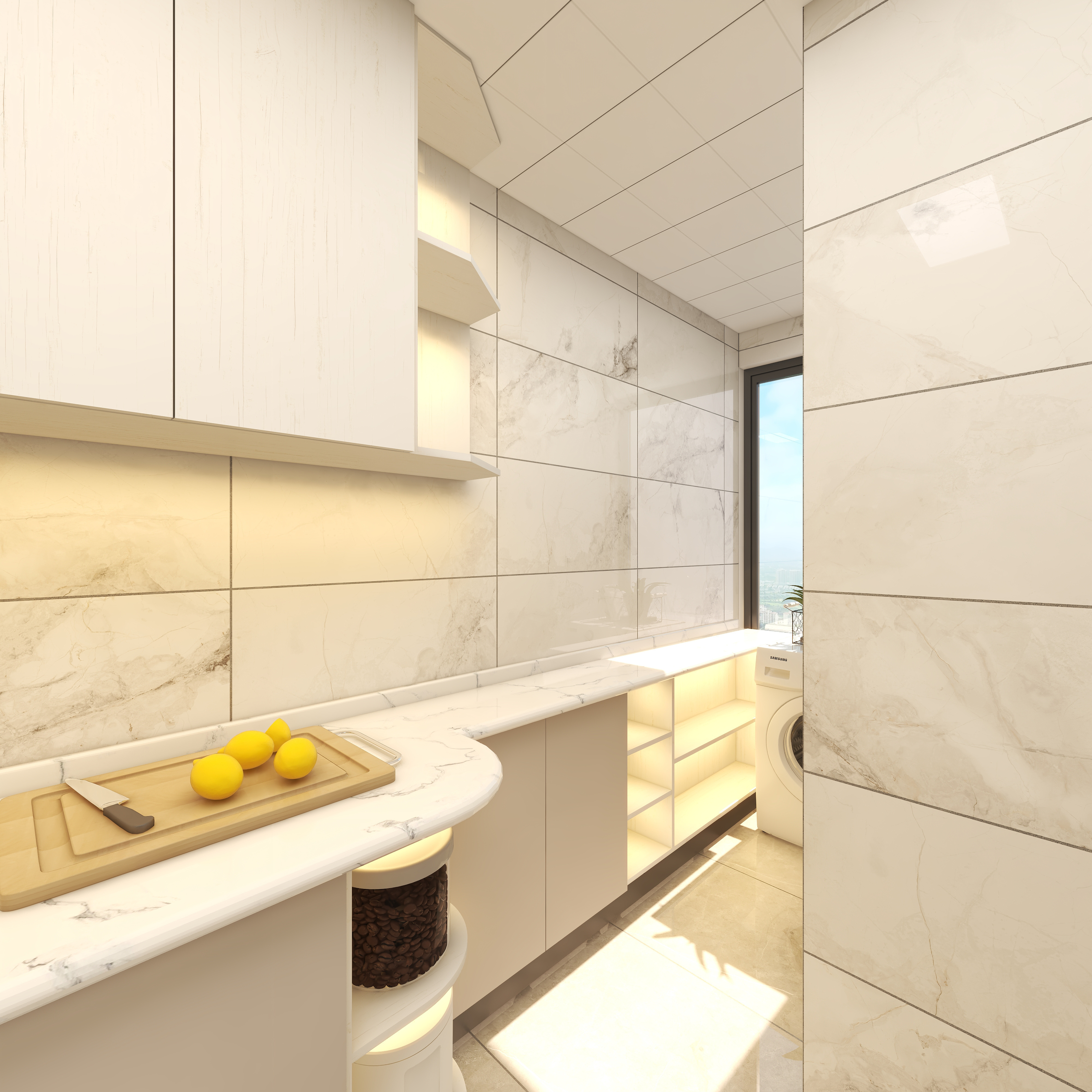 胡纹嘉-嘉丰国际城78㎡2室一层厨房装修效果图第1张