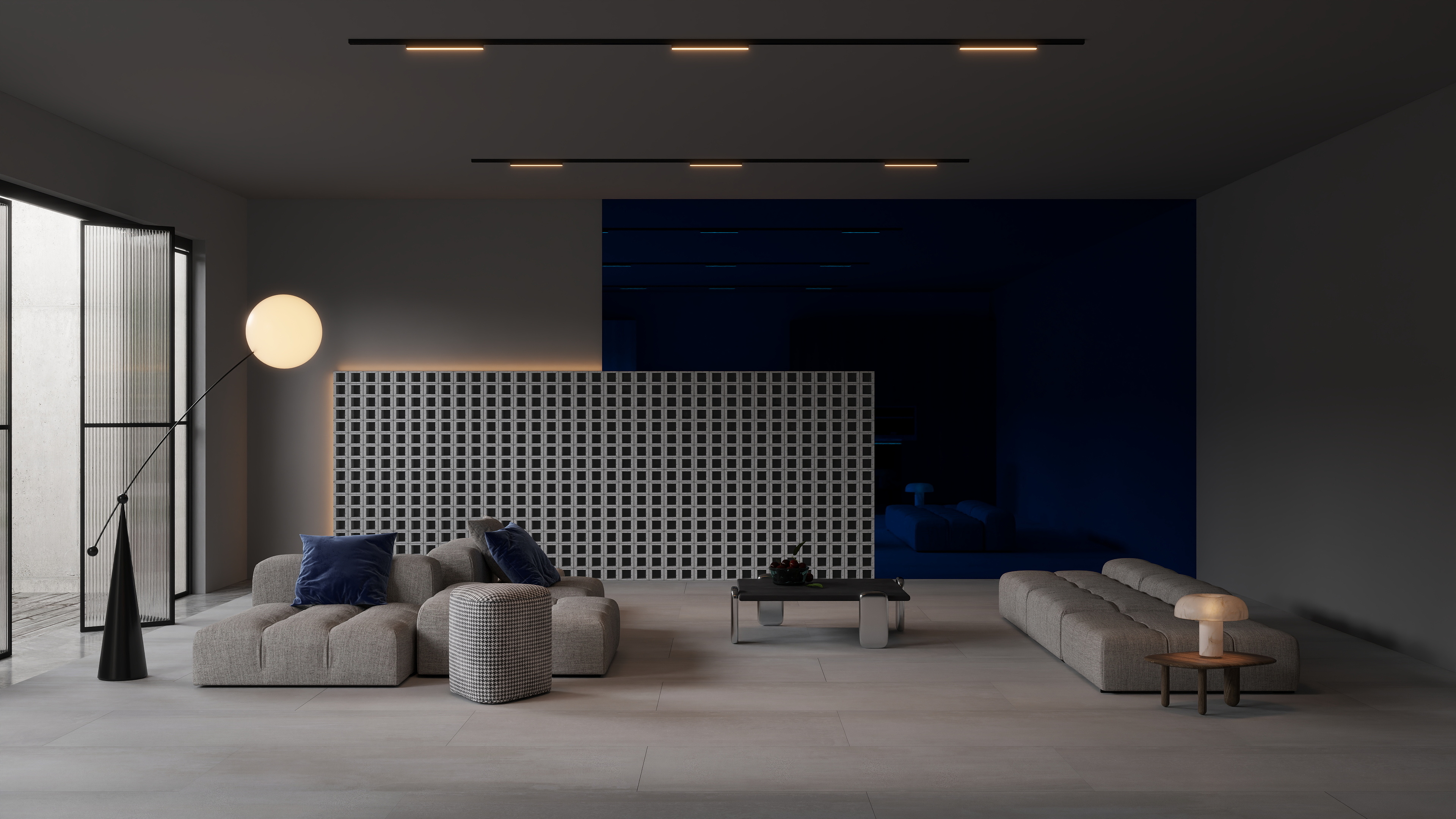 宸玺设计-天空色地下室偏厅-装修设计方案