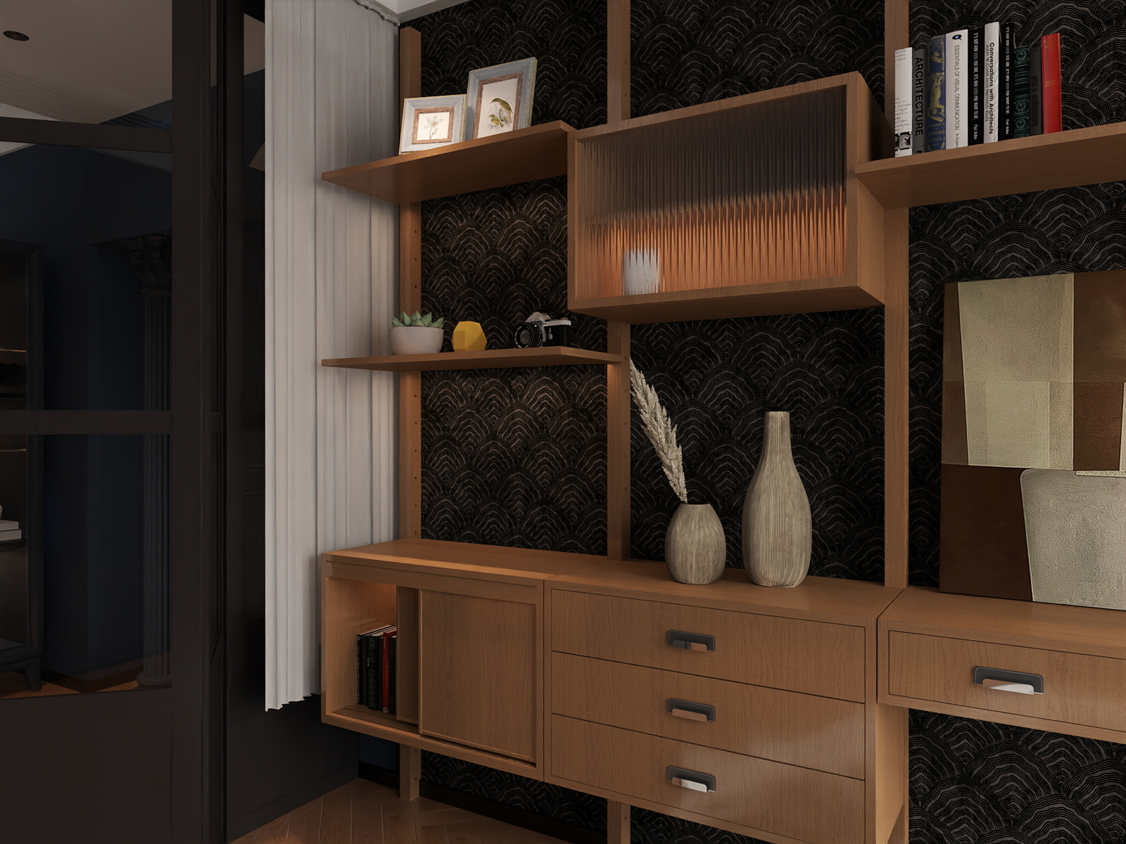 A周素人设计-120平3室复古装修效果图