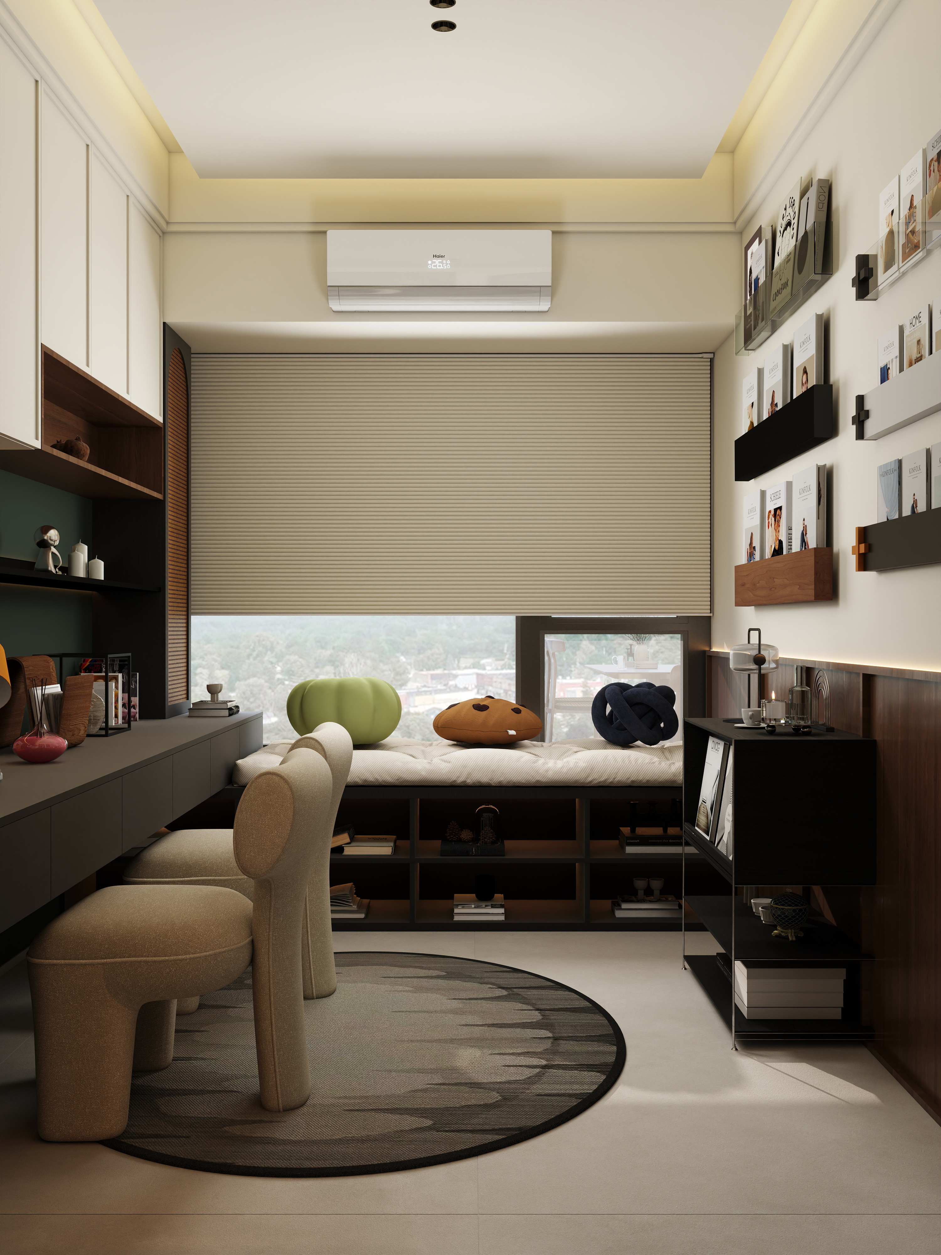 张煜强煜境设计-盛世名门中古奶油279㎡6室装修效果图