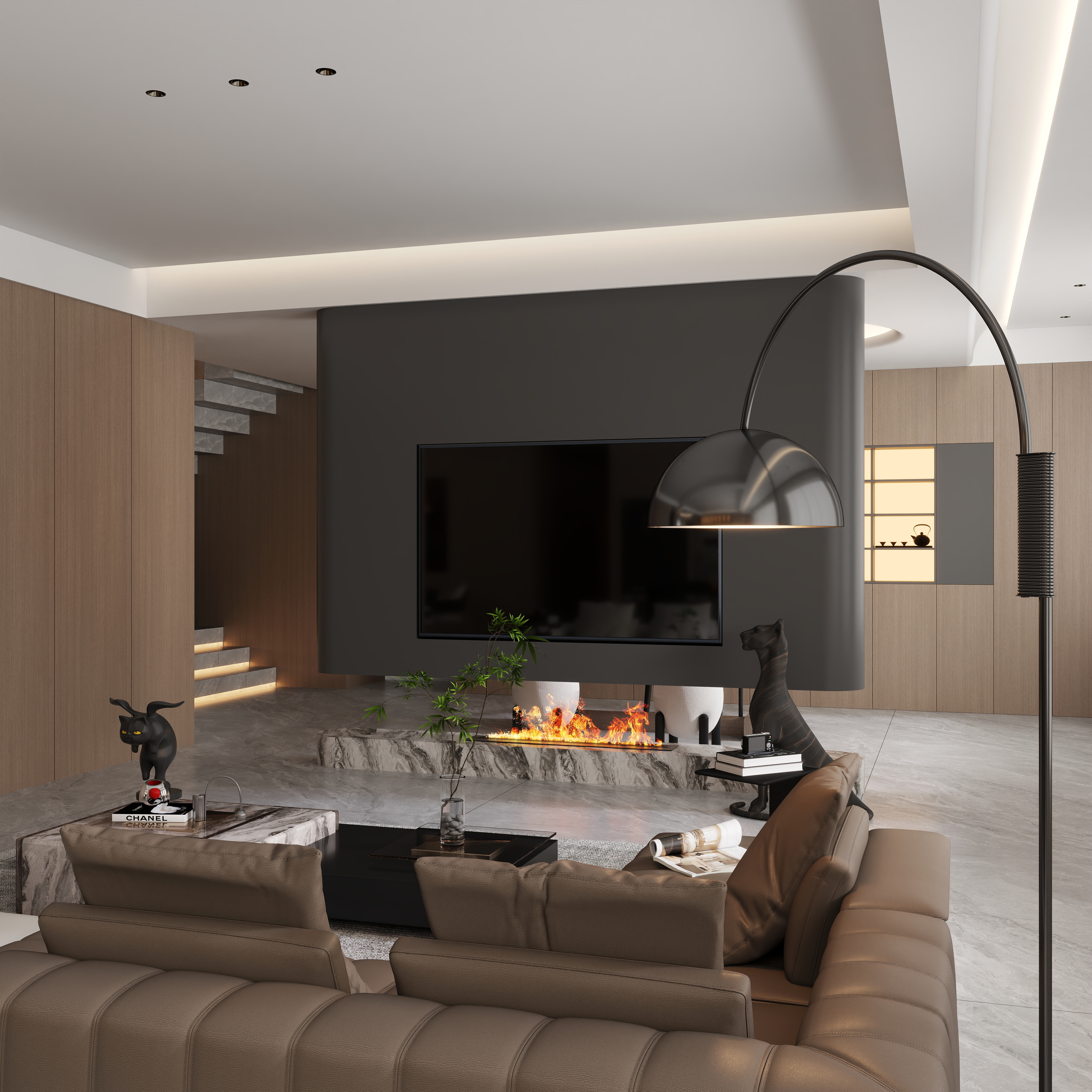 全案设计参谋长-现代意式别墅顶楼复式-装修设计方案