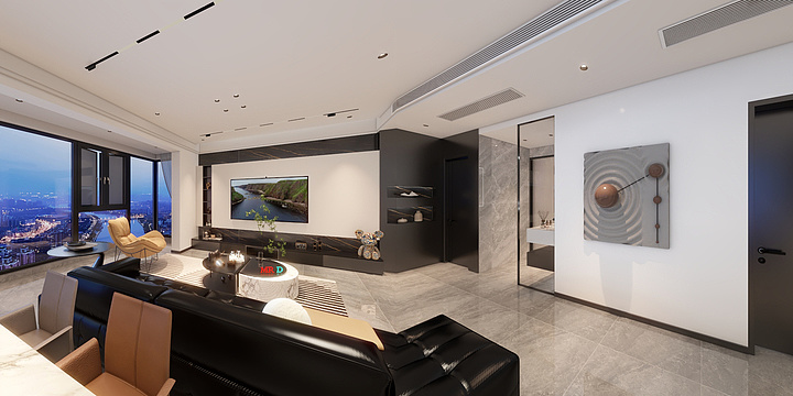 明睿装饰设计工作室-南山府114㎡2室-装修设计方案