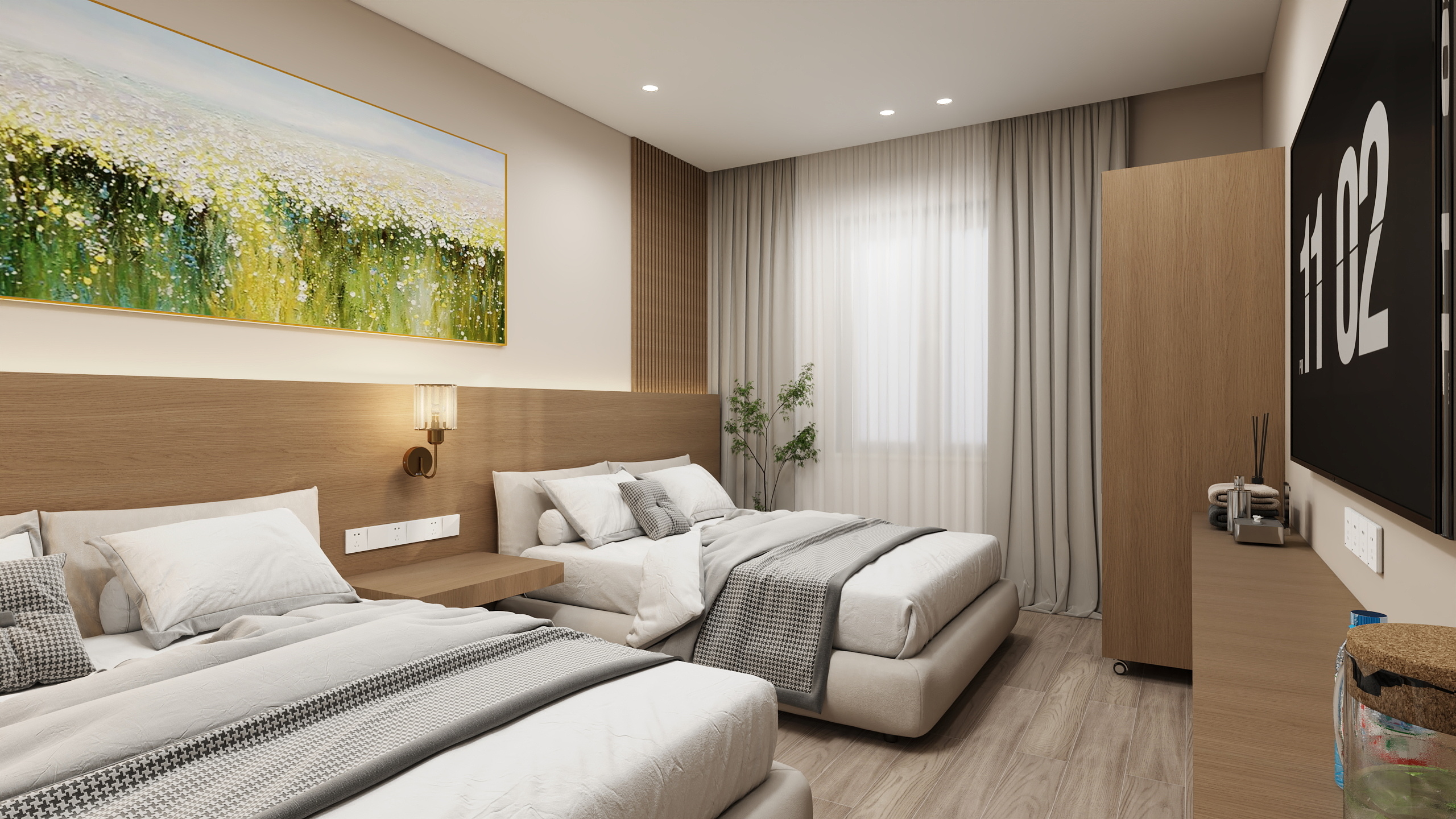 全案设计许明-宾馆双人间25㎡-装修设计方案