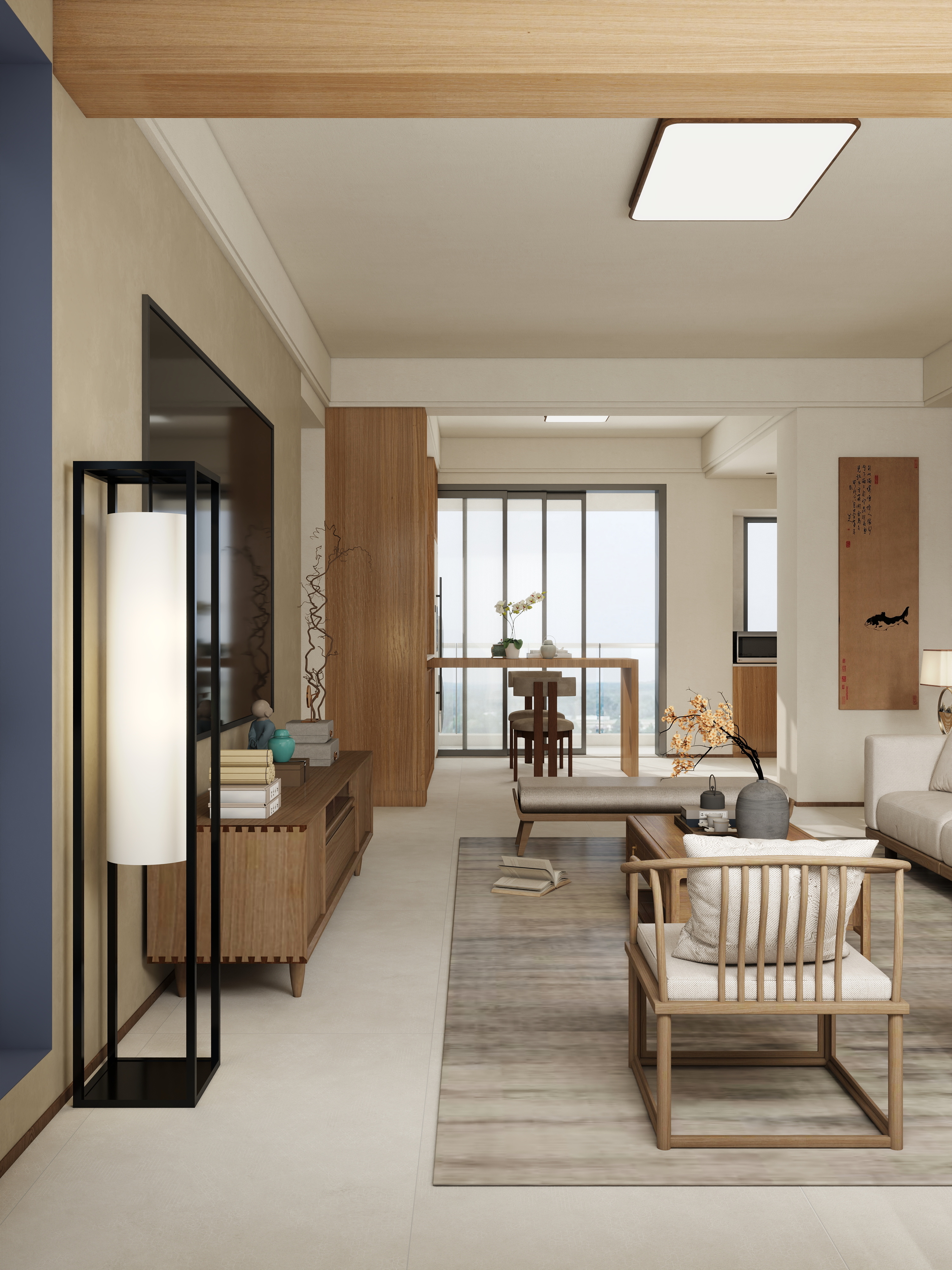 张煜强煜境设计-123平米宋氏美学简约中式四房装修效果图