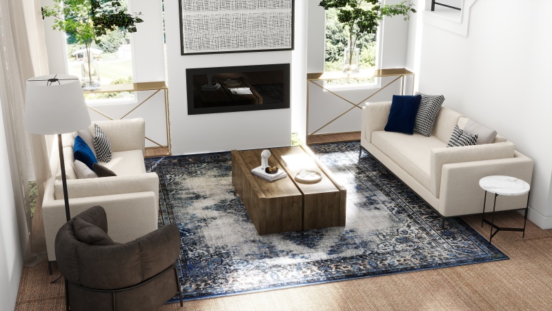 Modern Minimalist Living Room with Mediterranean Touches