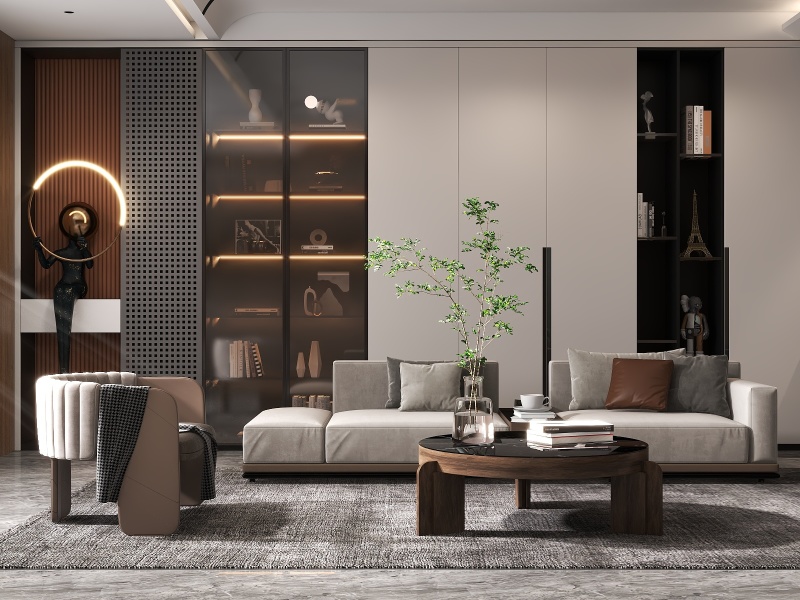 Modern Minimalist Living Room with Neutral Tones