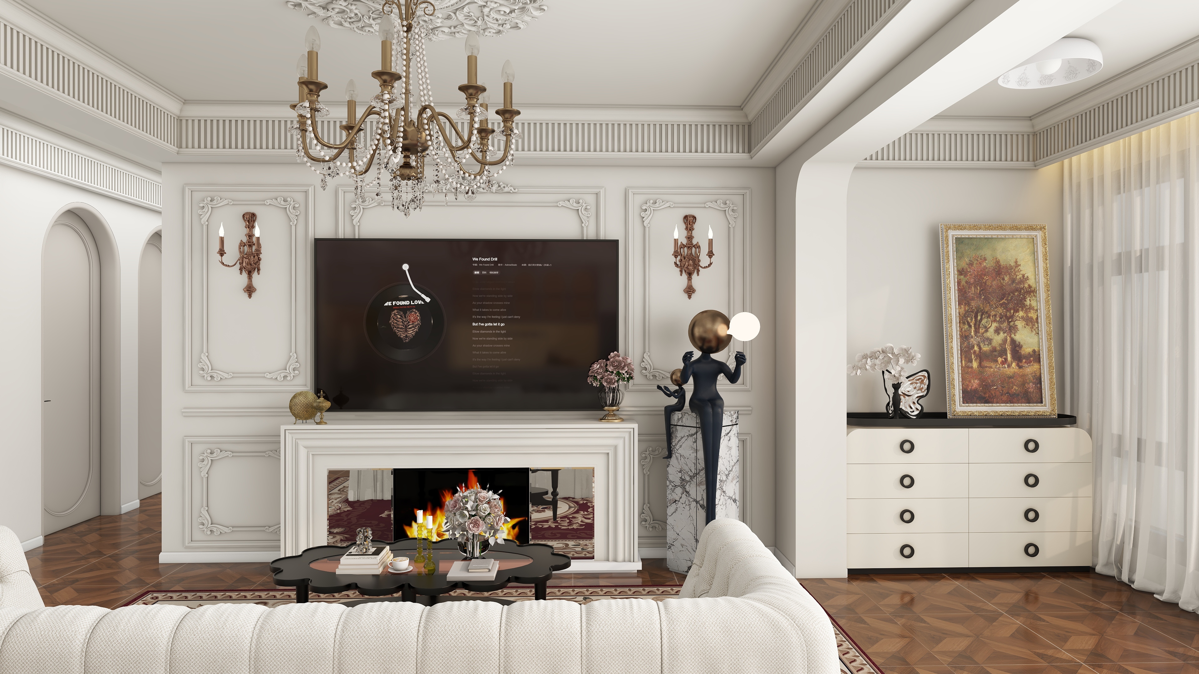 此效果图简单参考-天山牧歌128㎡4室-装修设计方案