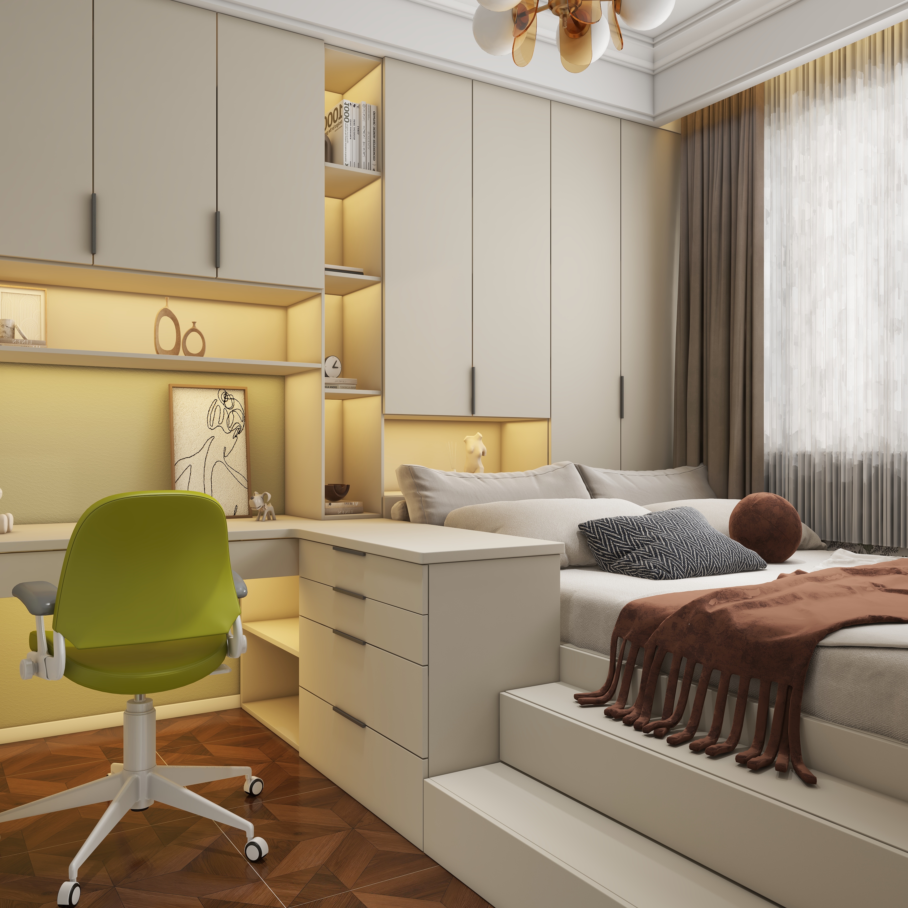 此效果图简单参考-天山牧歌128㎡4室装修效果图