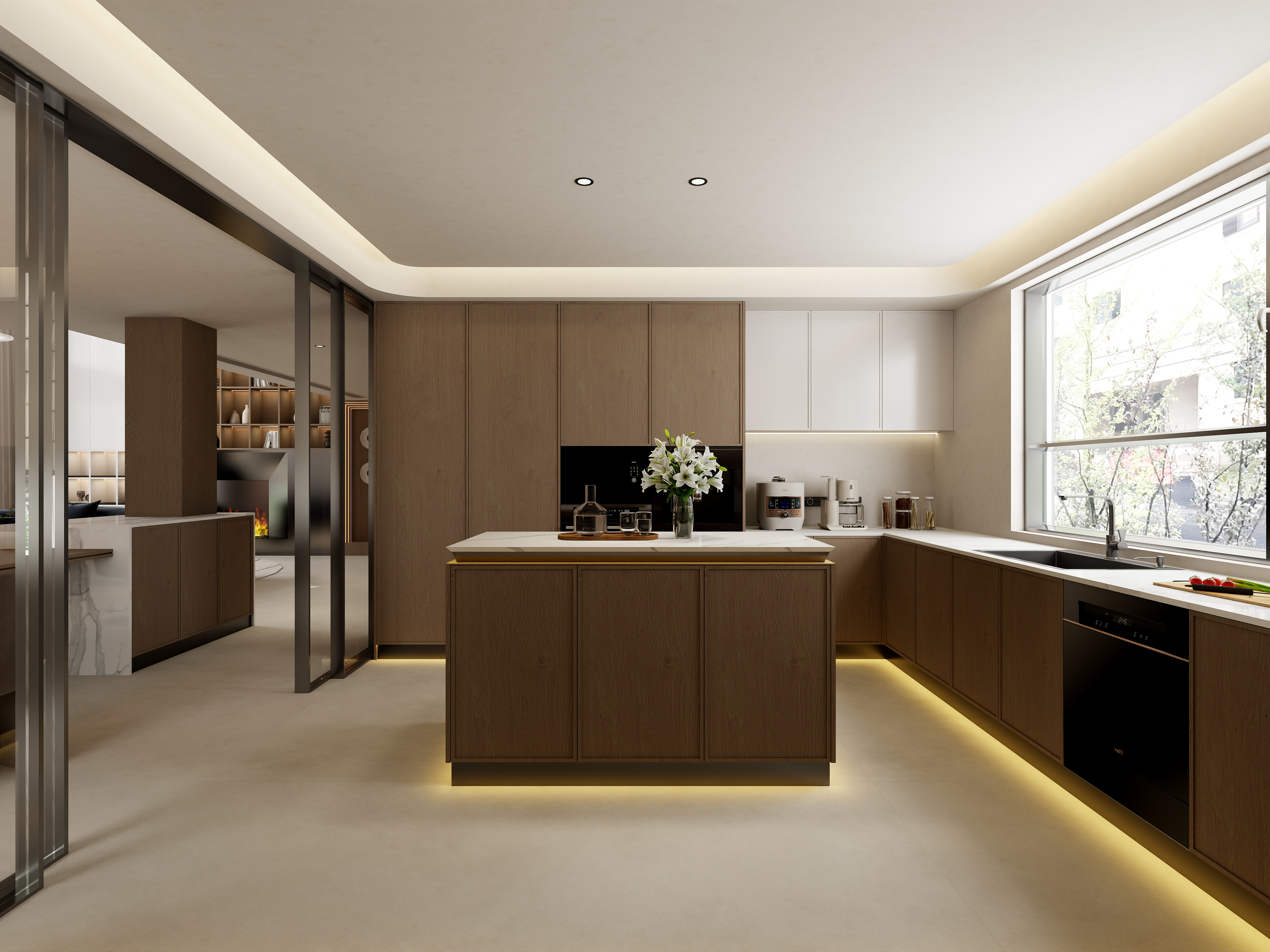 孙有权-『般般入画』172平丨中古混搭挑空别墅装修效果图