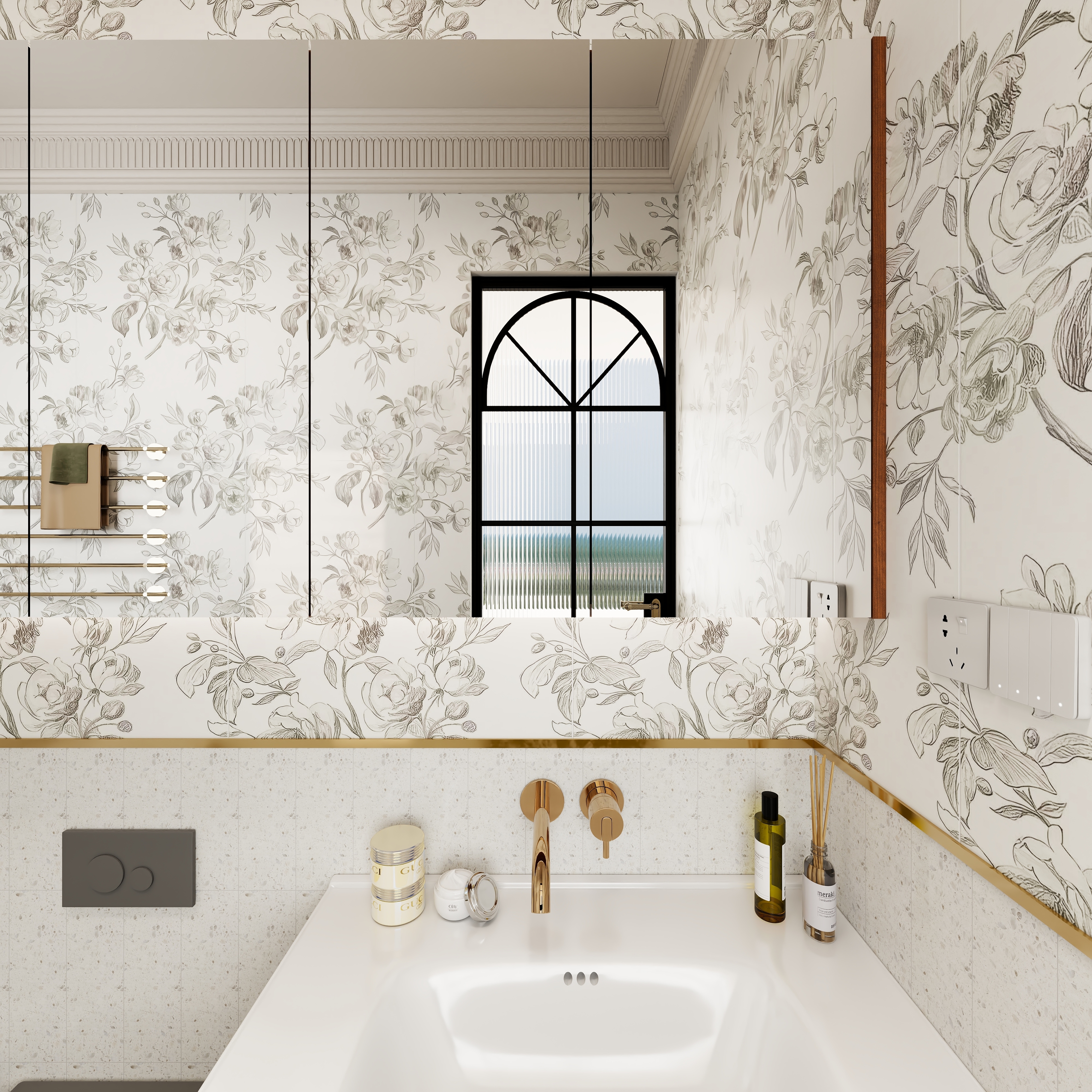 点点设计.-全友全屋定制387-古韵绿+黑莓色一层主卫装修效果图第4张