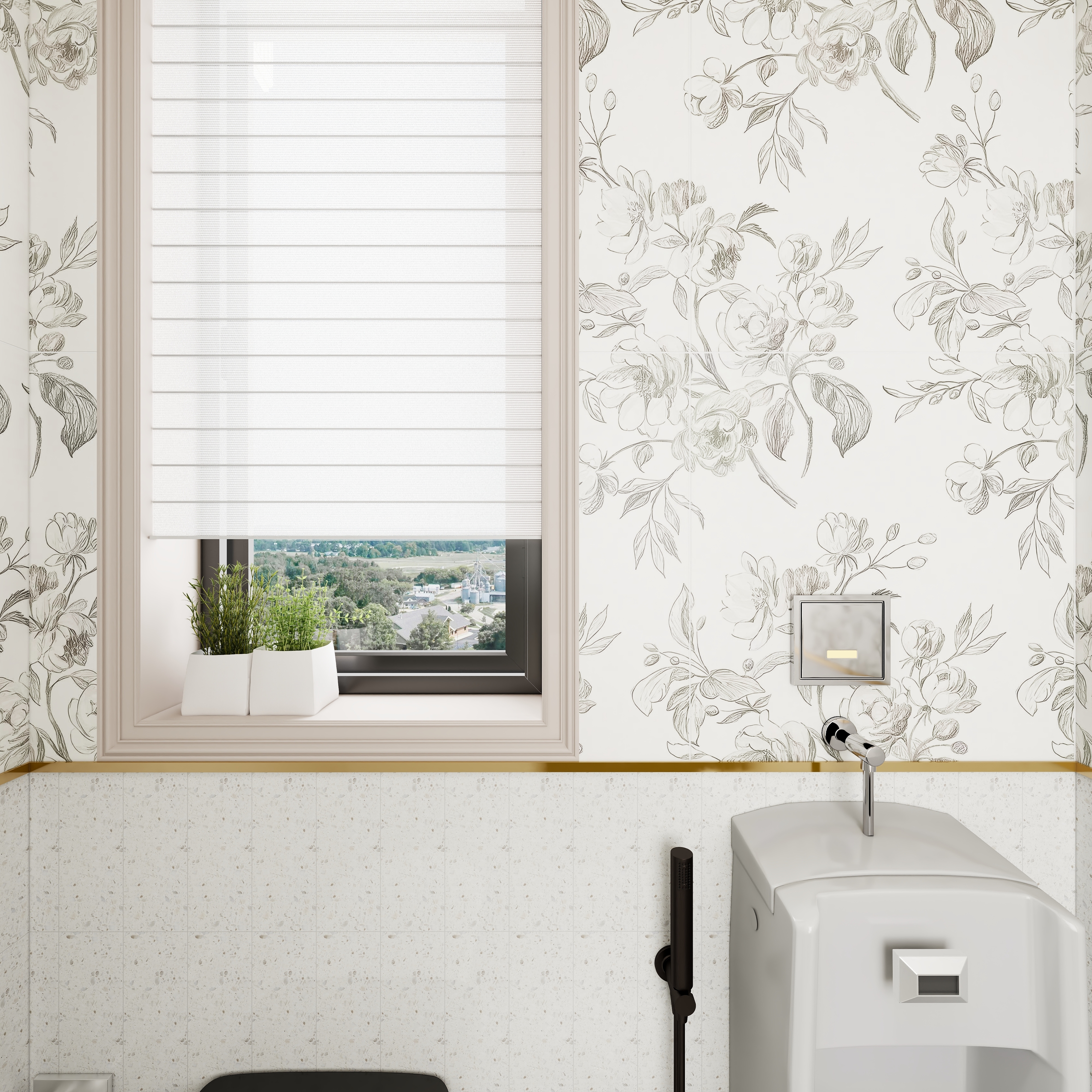 点点设计.-全友全屋定制387-古韵绿+黑莓色一层卫生间装修效果图第3张