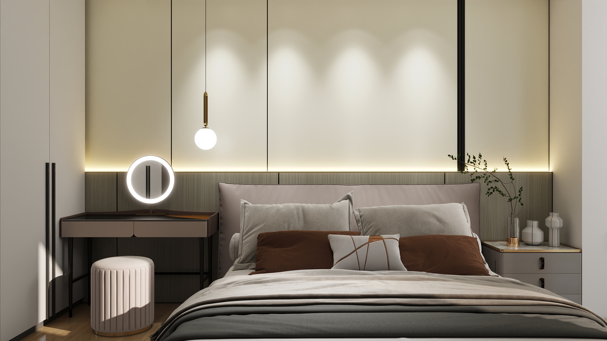 晨辉日落夕阳-三室一厅-装修设计方案