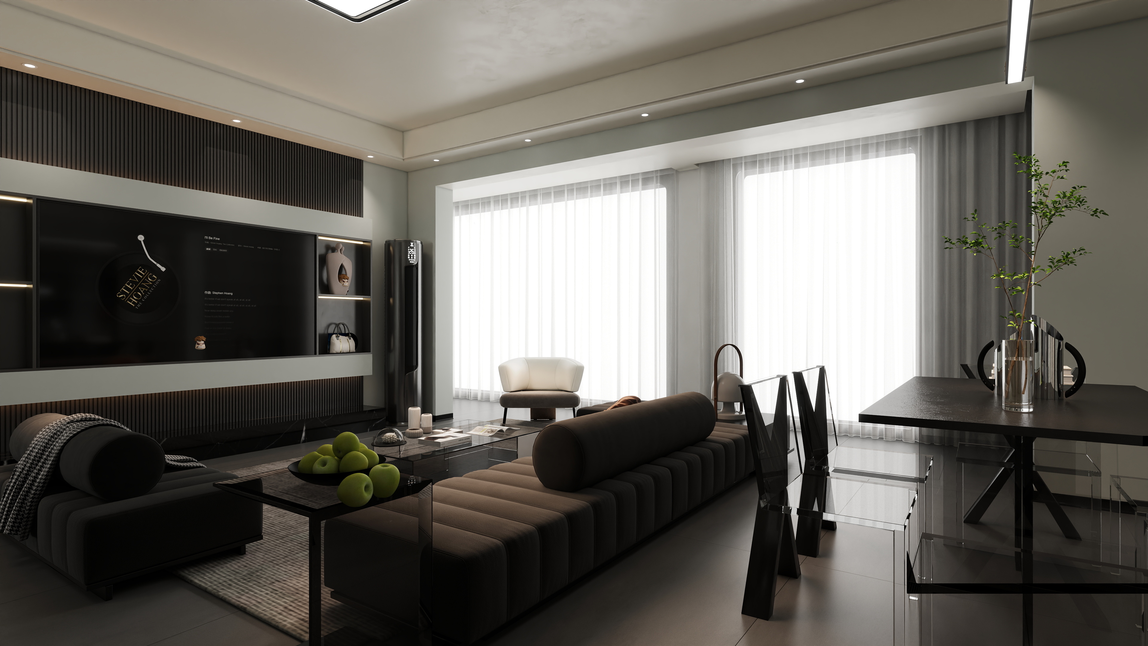 一墨行空-加德金融广场13-502黑白灰-装修设计方案