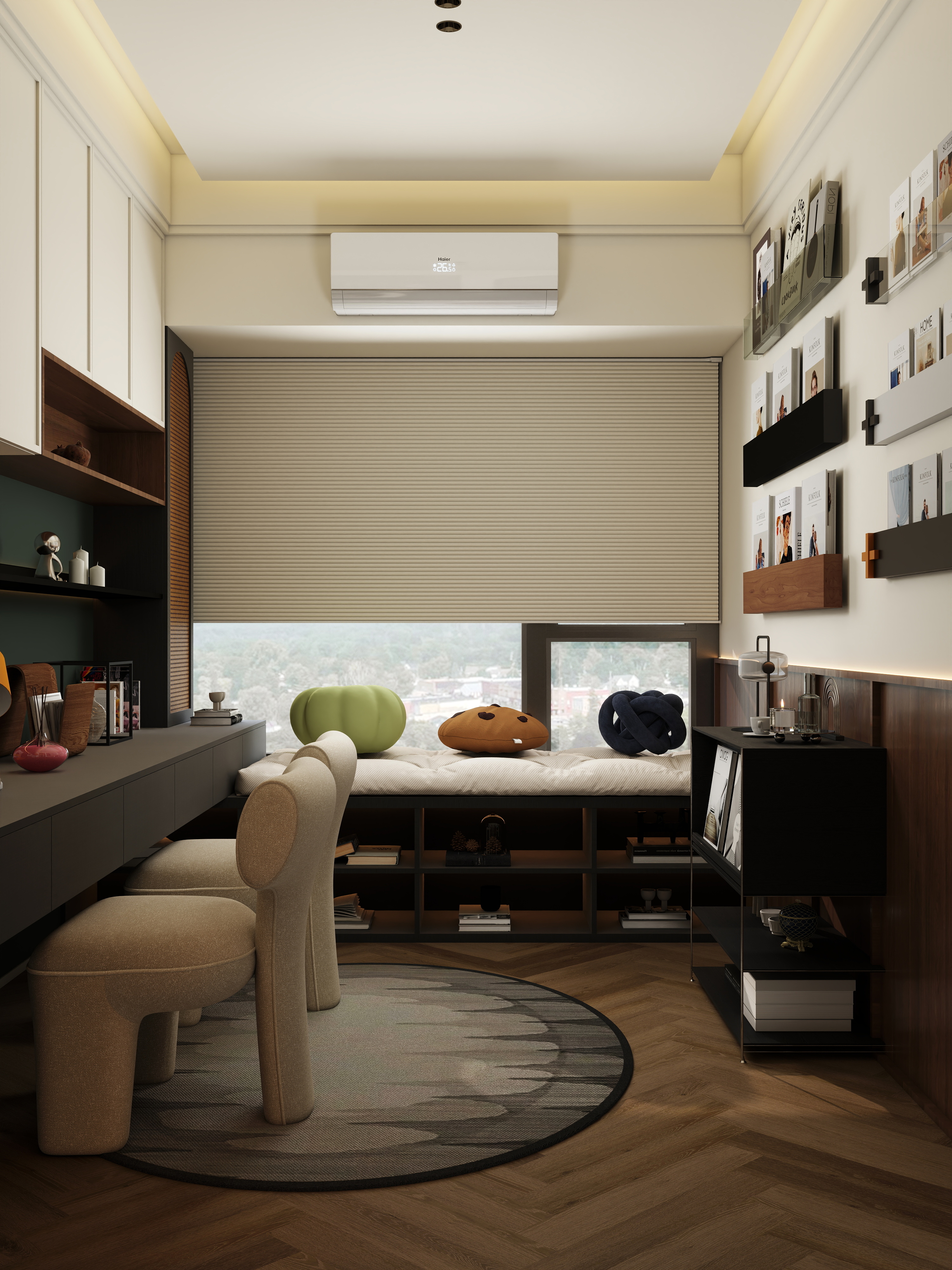 张煜强煜境设计-盛世名门中古奶油279㎡6室装修效果图