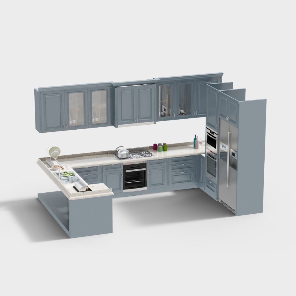 Jane European kitchen 3D model3D模型
